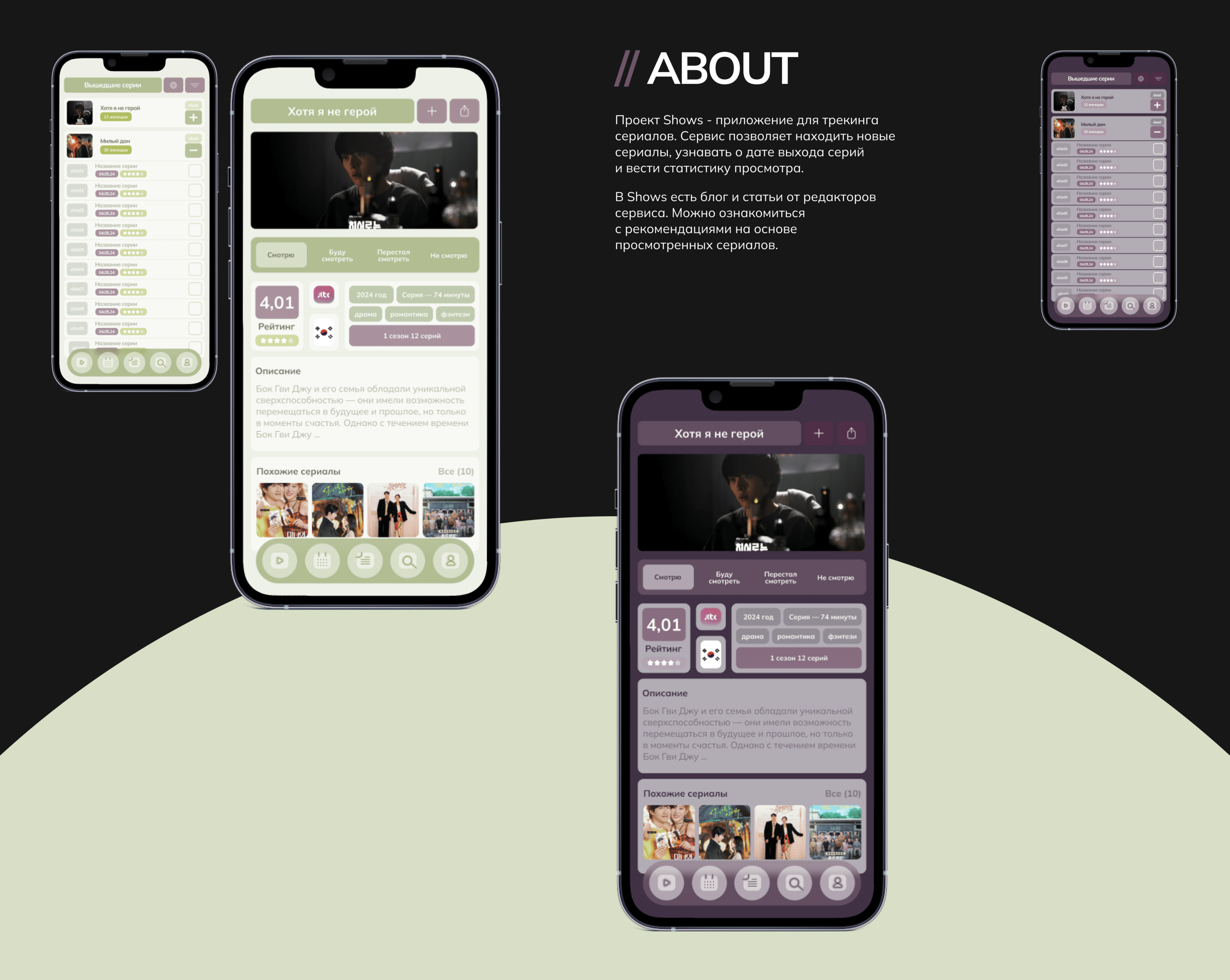 Трекер сериалов Shows — Изображение №2 — Интерфейсы на Dprofile