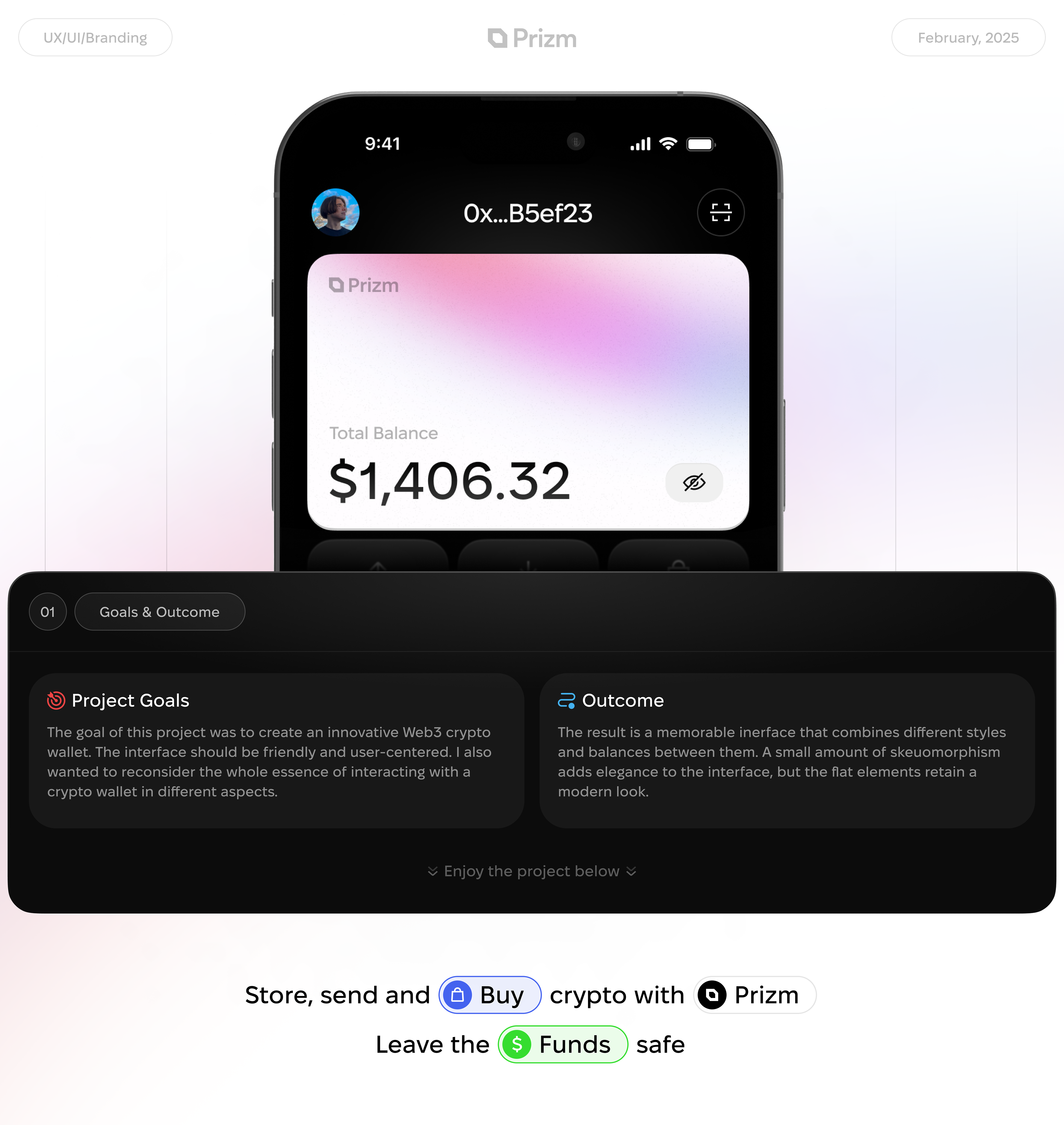 Prizm - Web3 crypto wallet app — Изображение №1 — Интерфейсы на Dprofile