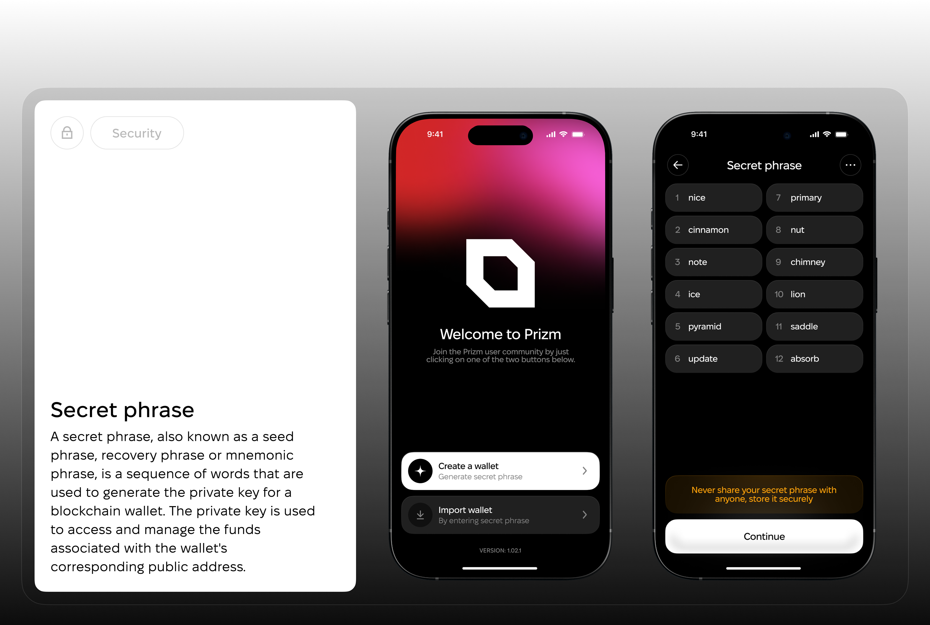 Prizm - Web3 crypto wallet app — Изображение №5 — Интерфейсы на Dprofile