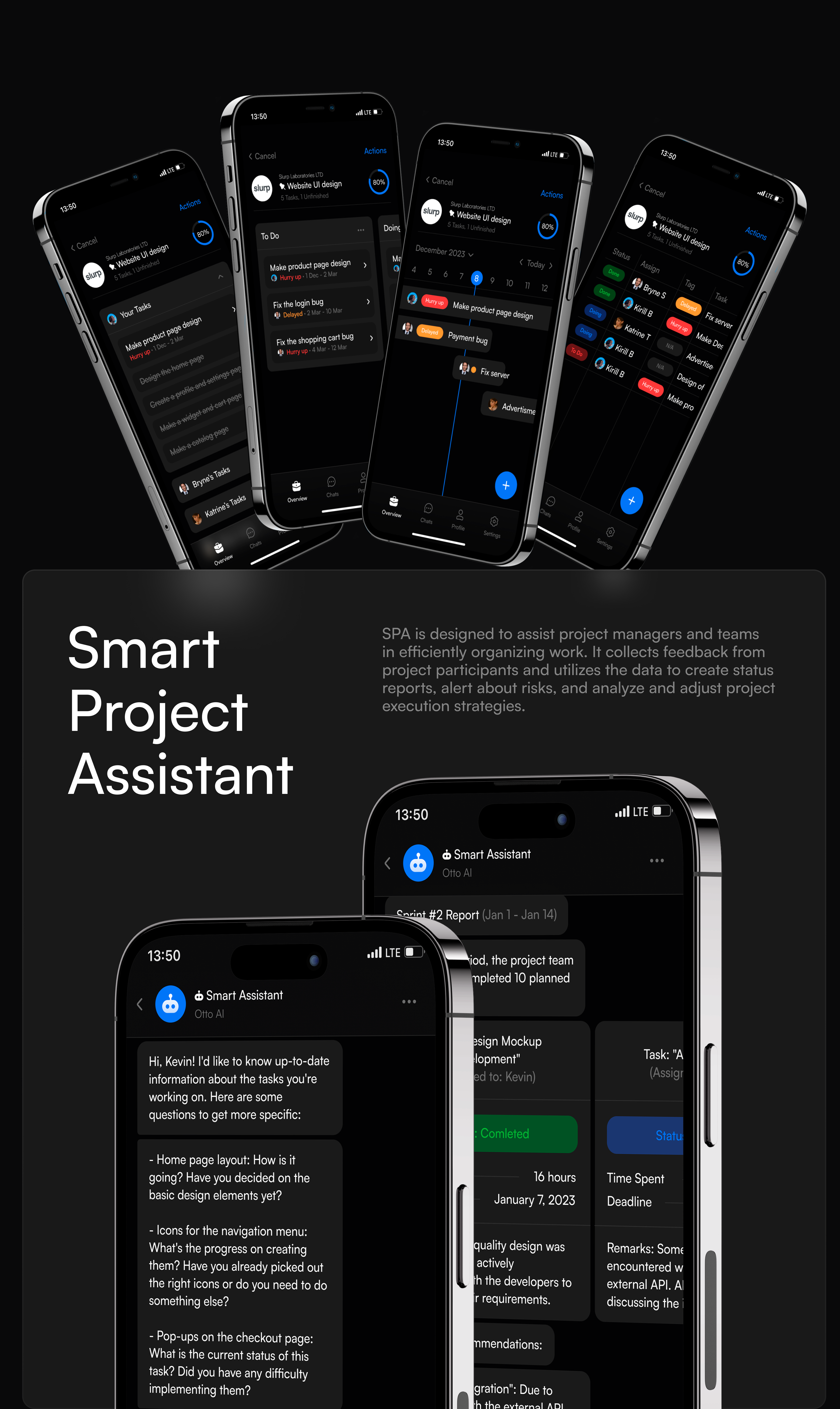 Otto - Project management app powered by AI — Изображение №3 — Интерфейсы, Брендинг на Dprofile
