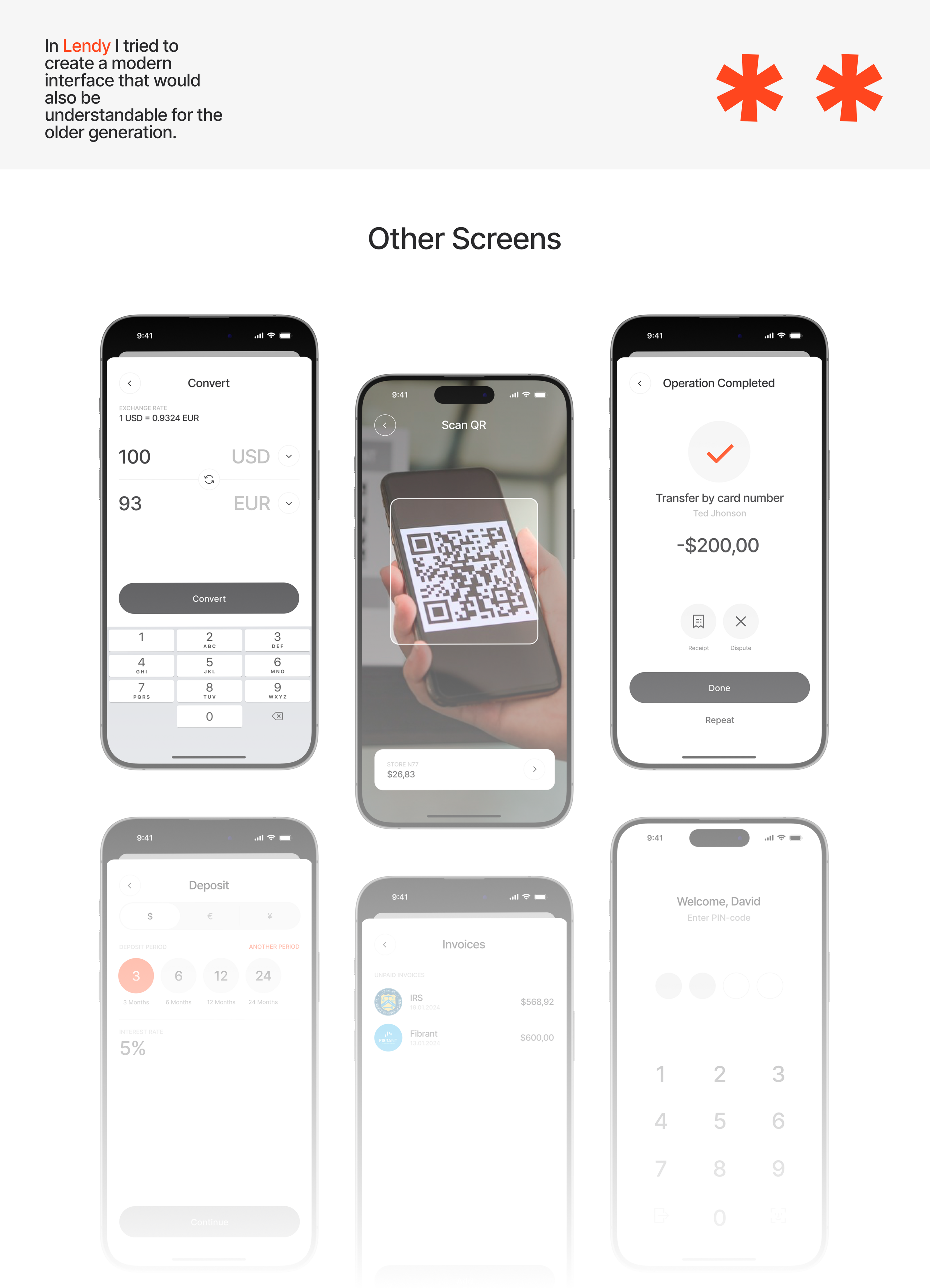 Lendy - Bank Mobile App — Изображение №9 — Интерфейсы, Анимация на Dprofile