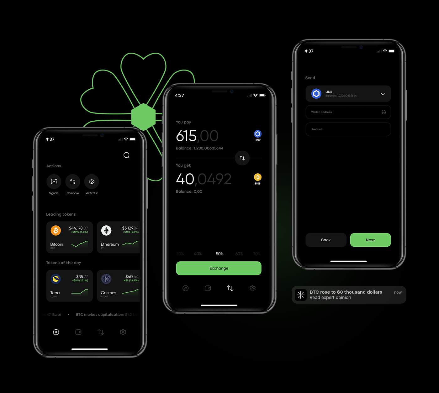 Sparkle - crypto investment app UI — Изображение №8 — Интерфейсы, Брендинг, Анимация на Dprofile