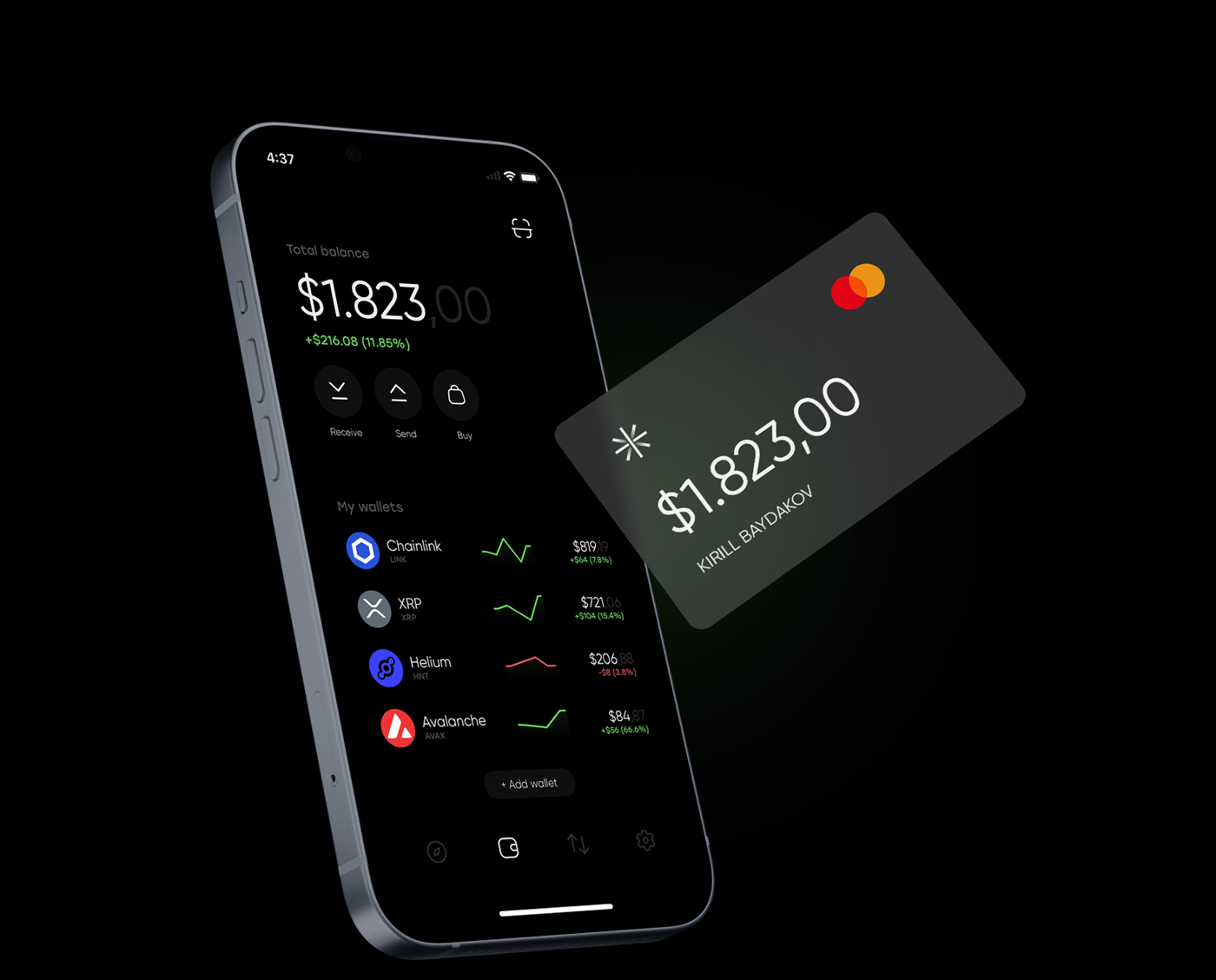Sparkle - crypto investment app UI — Изображение №7 — Интерфейсы, Брендинг, Анимация на Dprofile