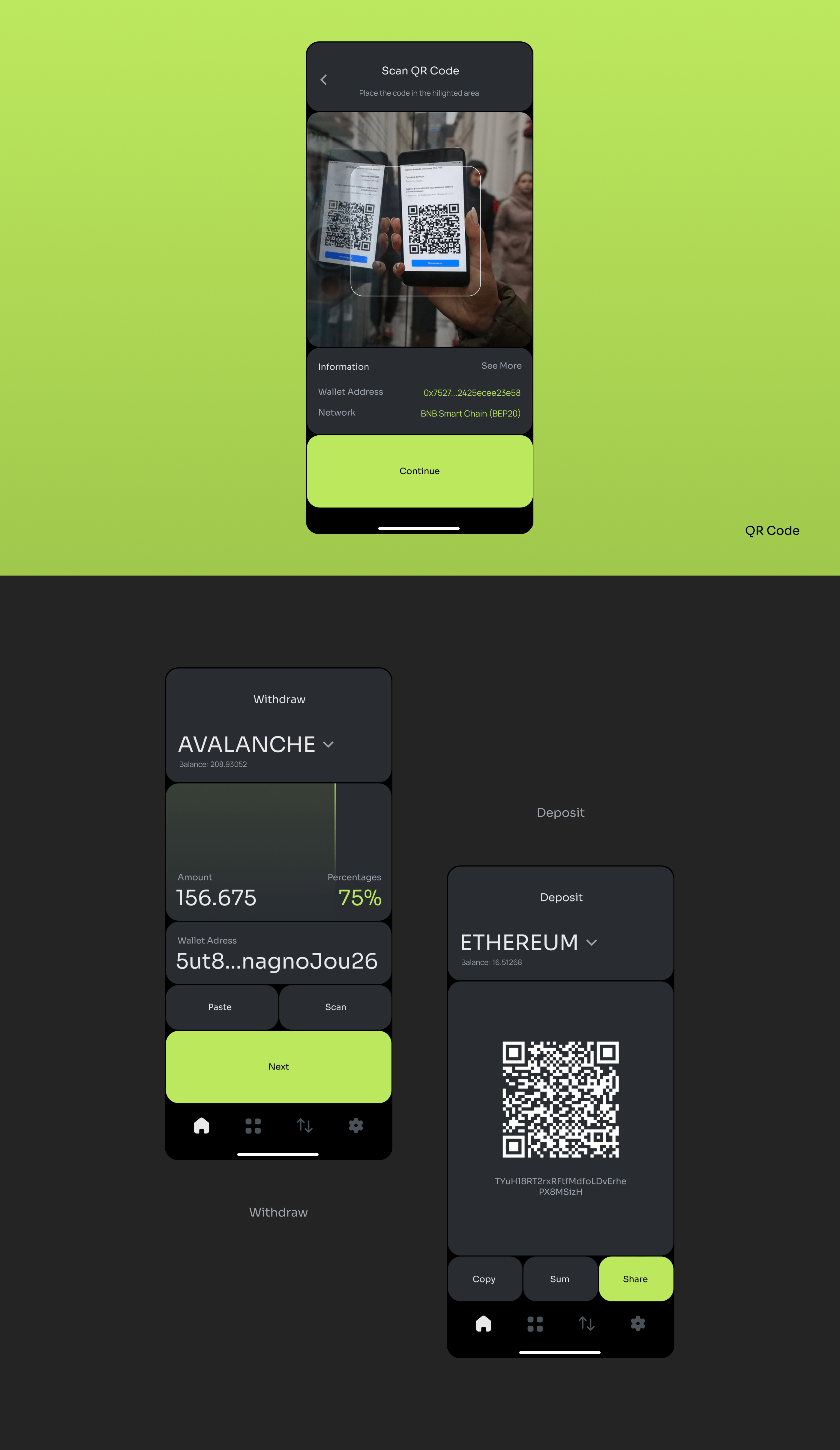 Atom - MultiChain Crypto Wallet App UI — Изображение №6 — Интерфейсы, Брендинг, Графика на Dprofile