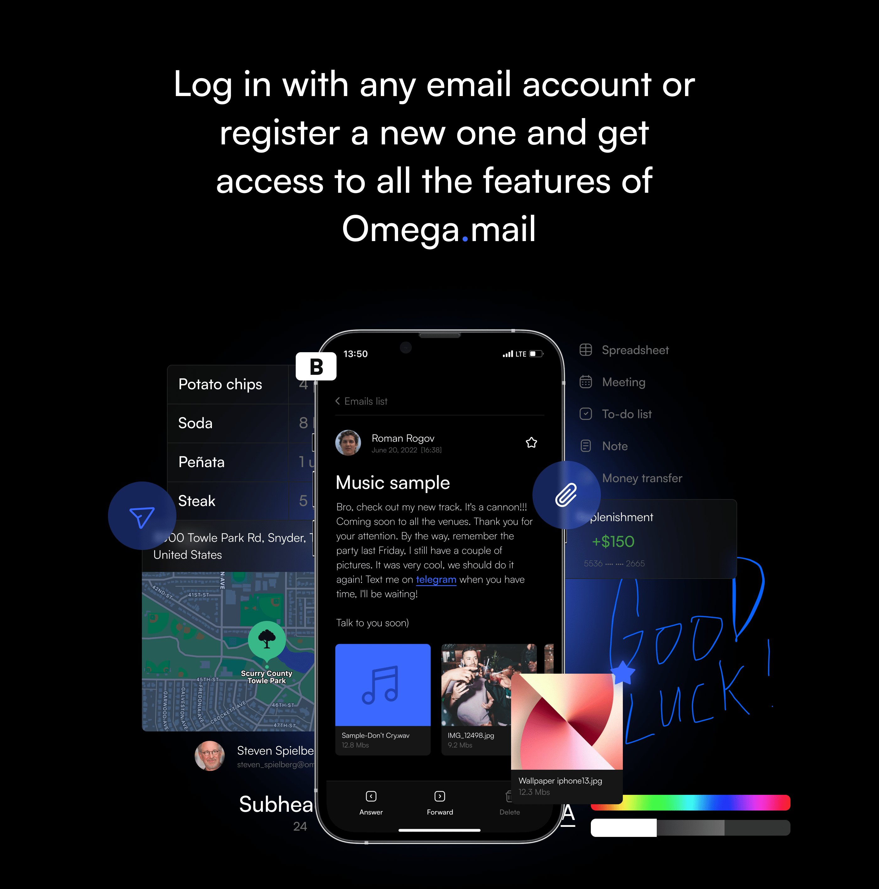 Omega.mail - Email App Concept UI — Изображение №6 — Интерфейсы, Брендинг, Анимация на Dprofile