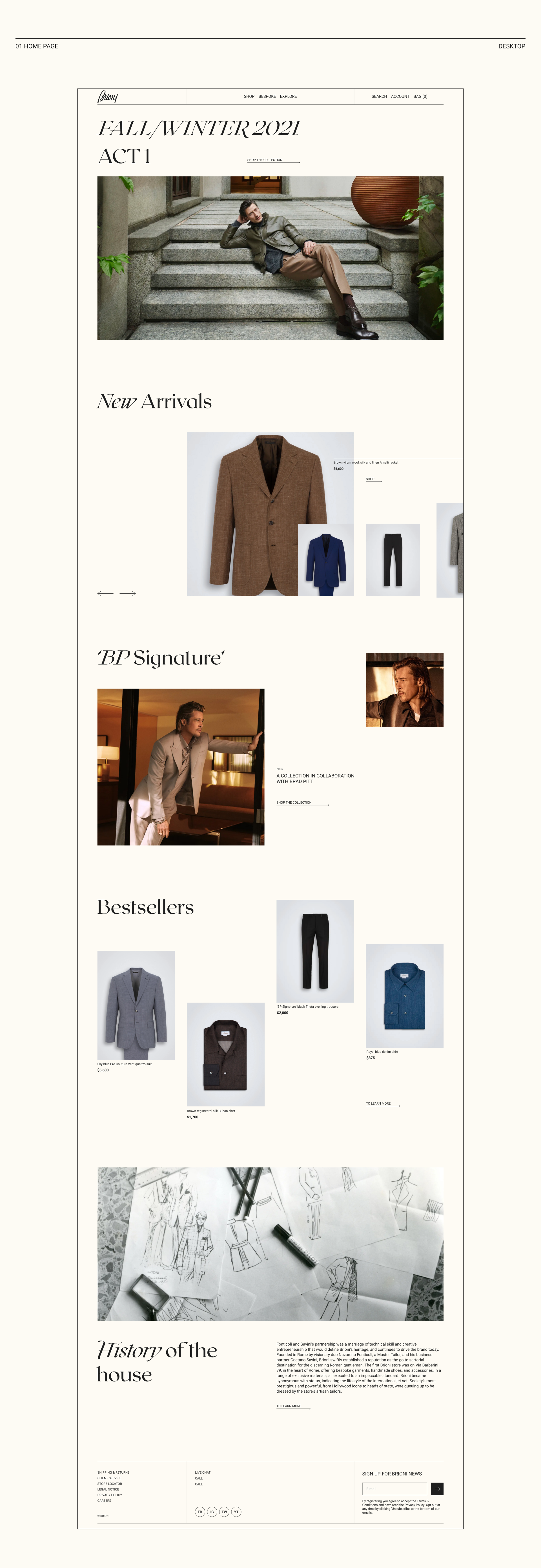 BRIONI - website redisign — Изображение №2 — Интерфейсы на Dprofile