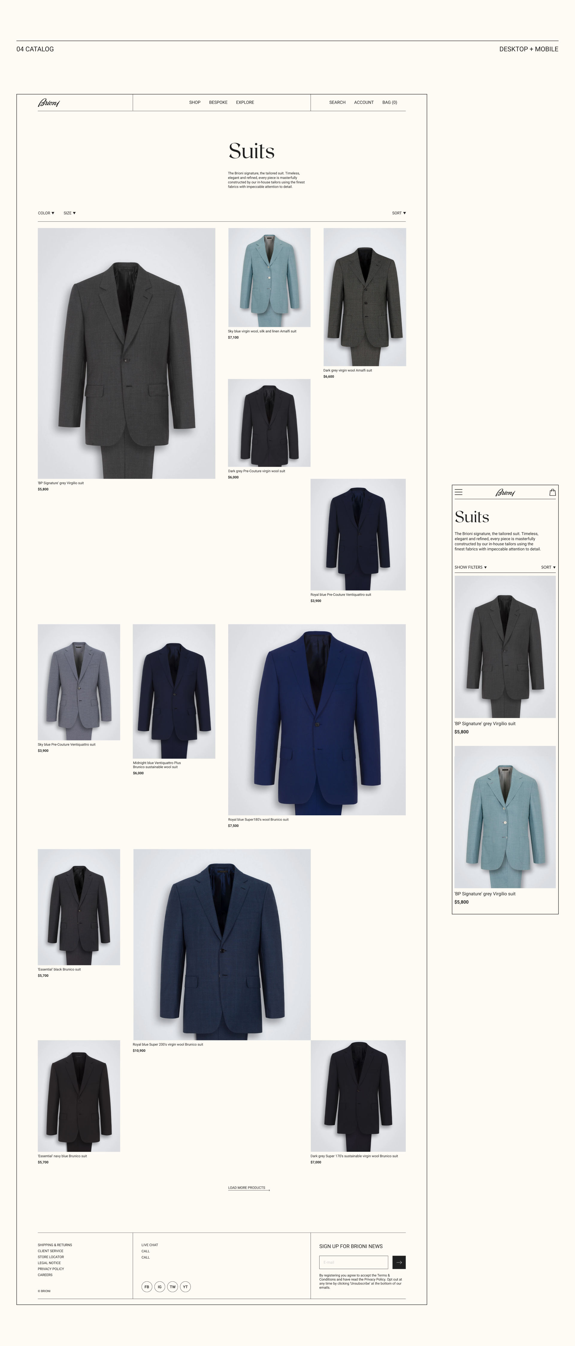 BRIONI - website redisign — Изображение №4 — Интерфейсы на Dprofile