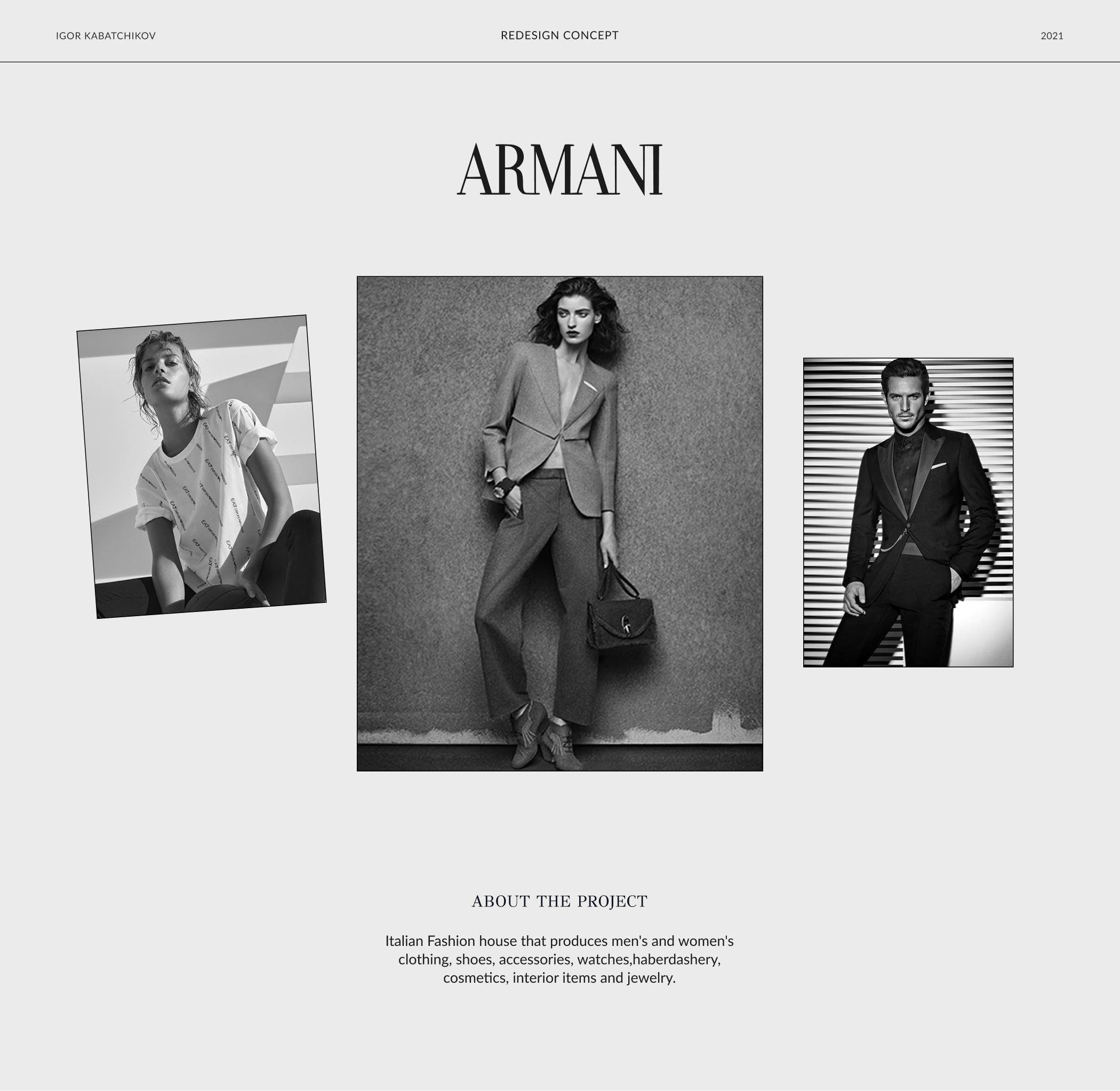 ARMANI - website redisign — Изображение №1 — Интерфейсы на Dprofile