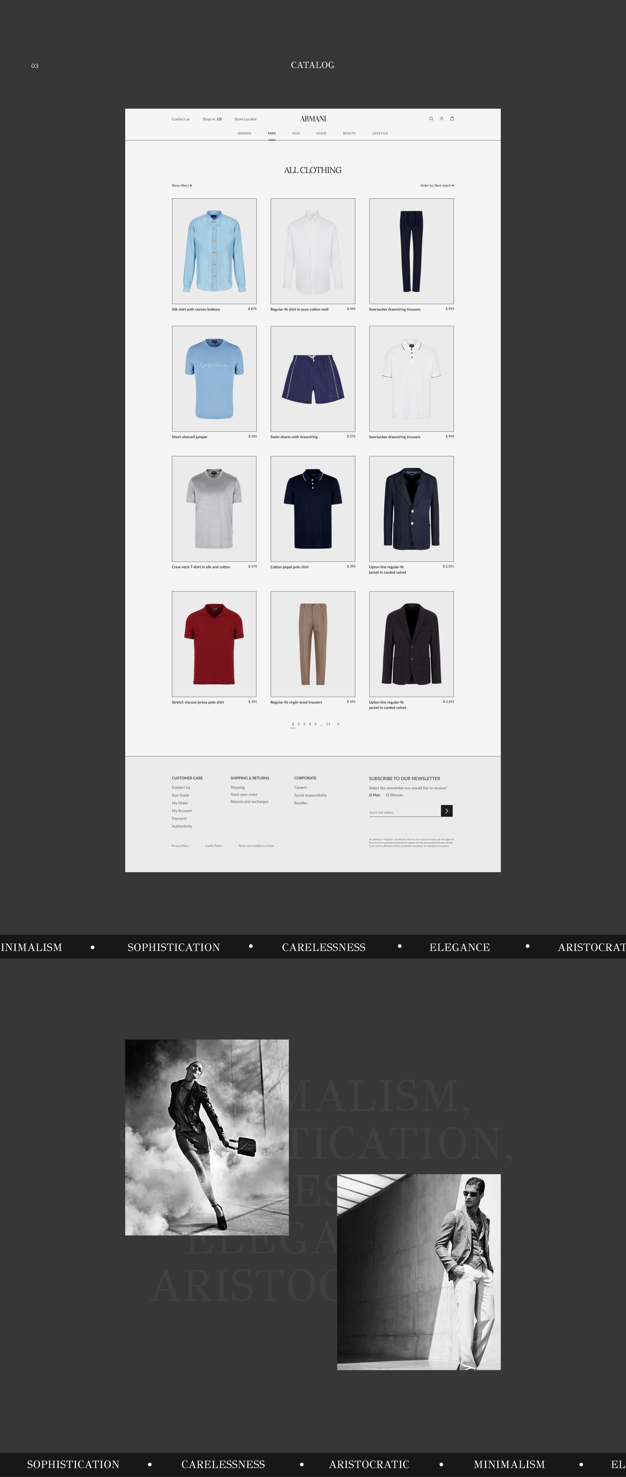 ARMANI - website redisign — Изображение №4 — Интерфейсы на Dprofile