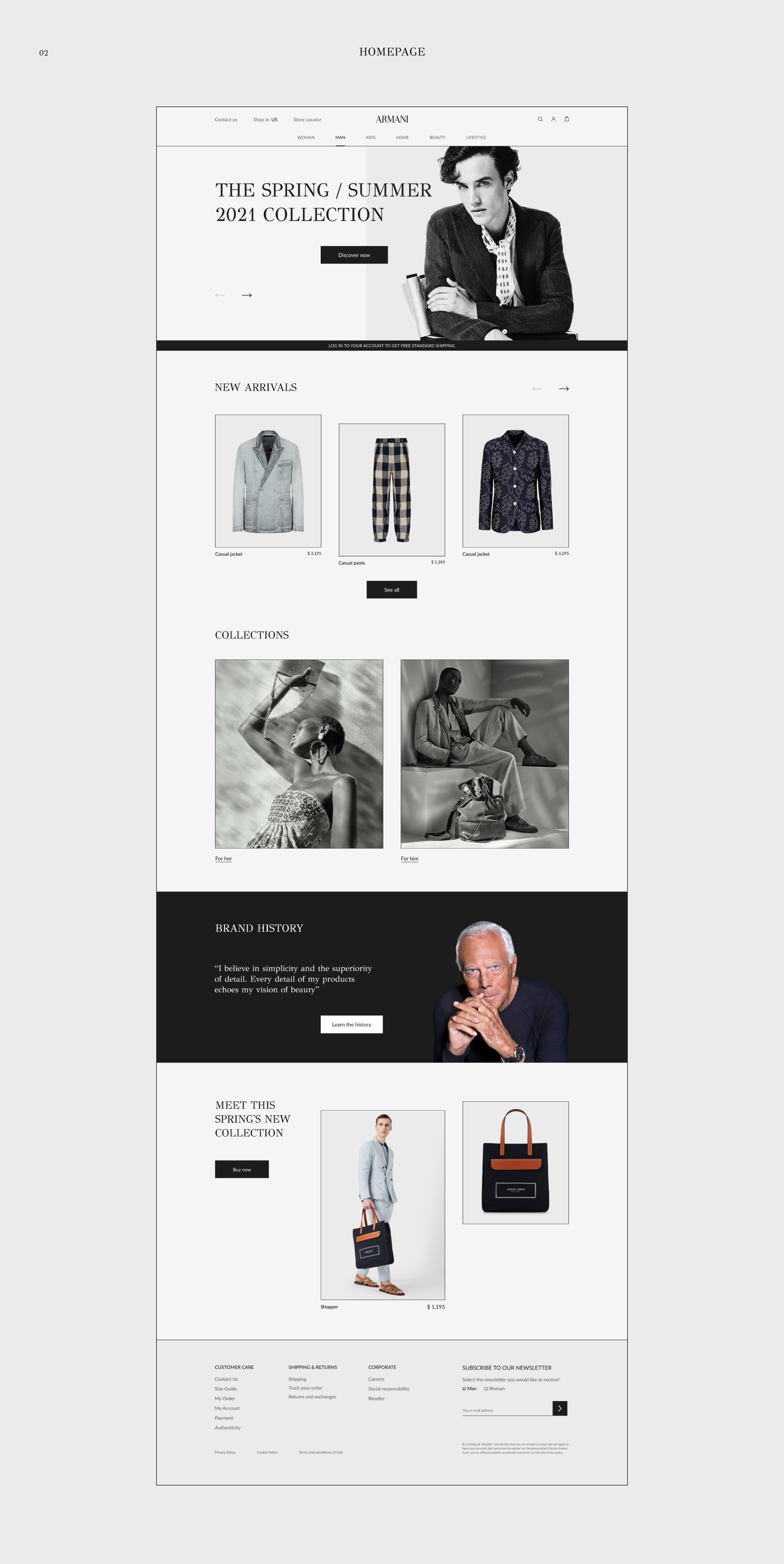 ARMANI - website redisign — Изображение №3 — Интерфейсы на Dprofile