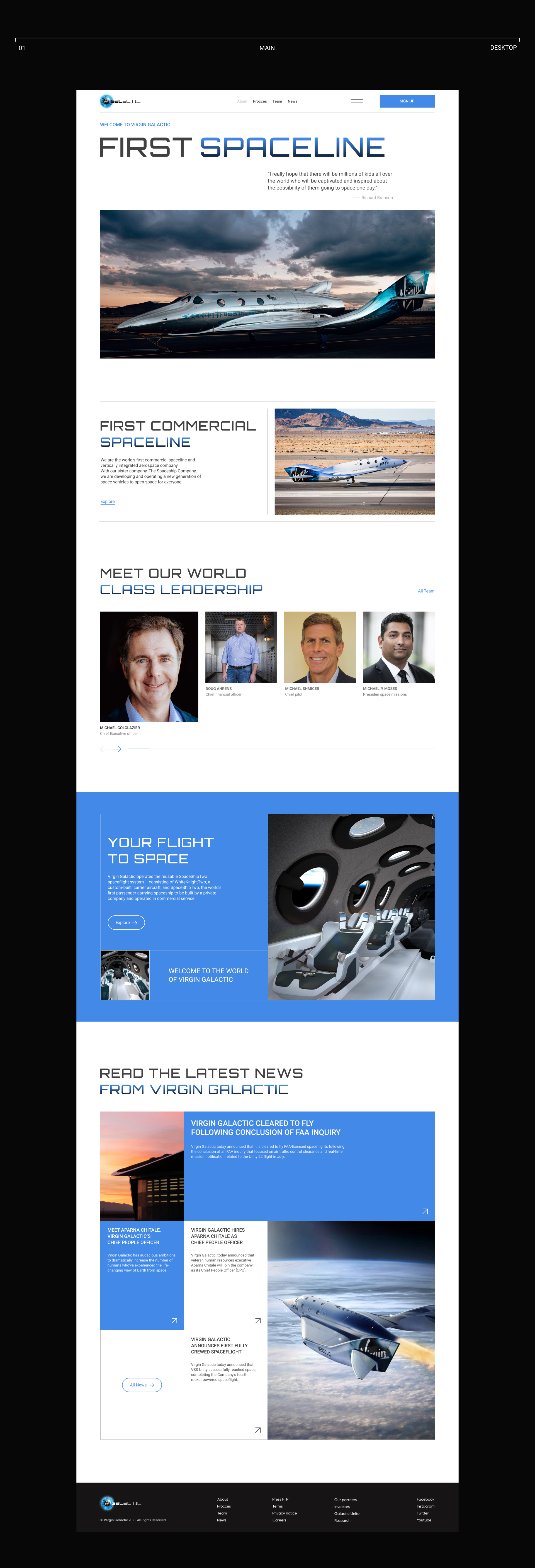 VIRGIN GALACTIC - website redisign — Изображение №2 — Интерфейсы на Dprofile