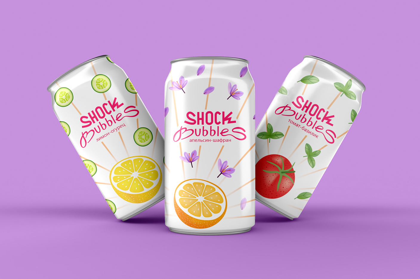 Газированный напиток «Shock Bubbles» — логотип и упаковка — Изображение №3 — Брендинг на Dprofile