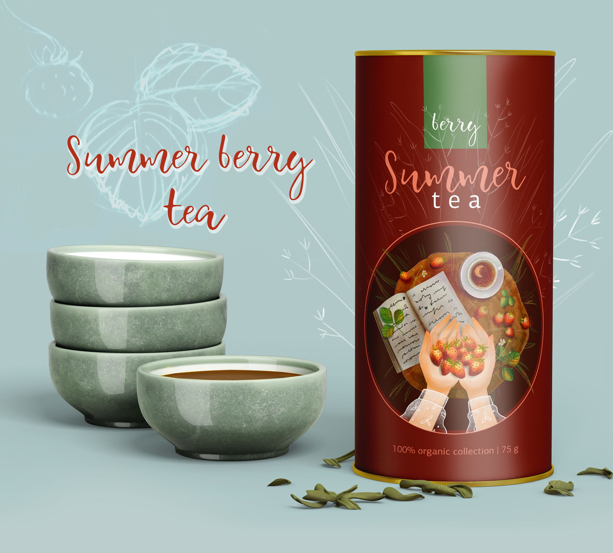 Illustrations for packages Summer tea — Изображение №7 — Брендинг, Графика на Dprofile