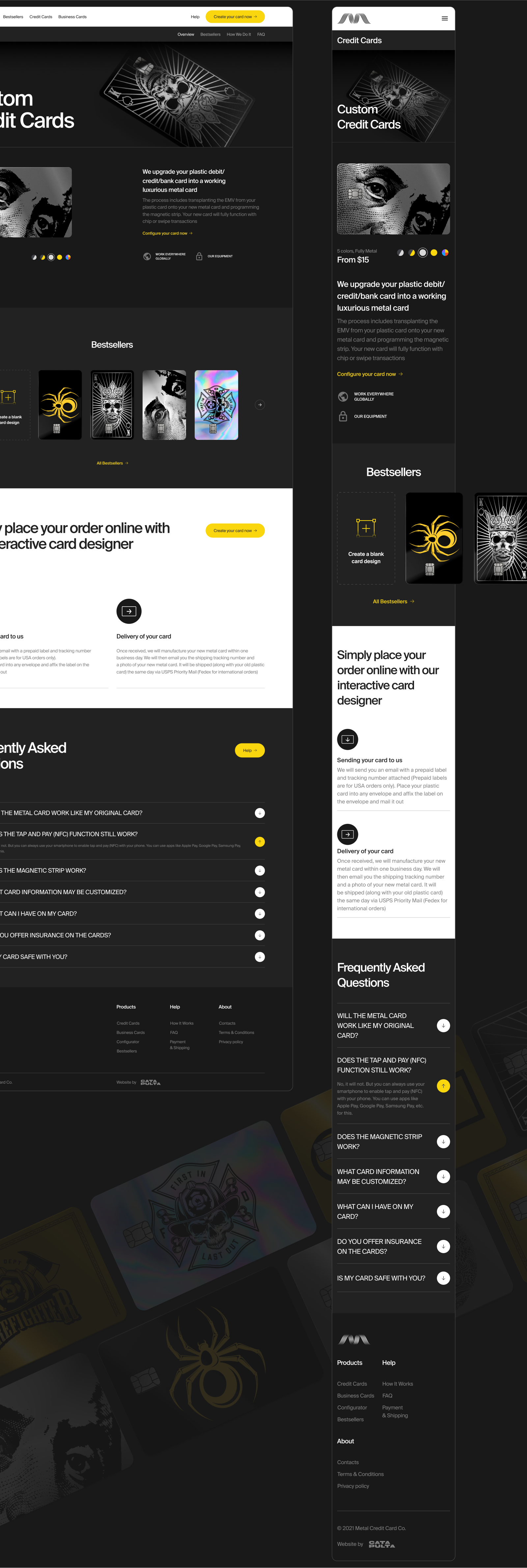 Metal Credit Card Co. | Website development — Изображение №4 — Интерфейсы, Иллюстрация на Dprofile
