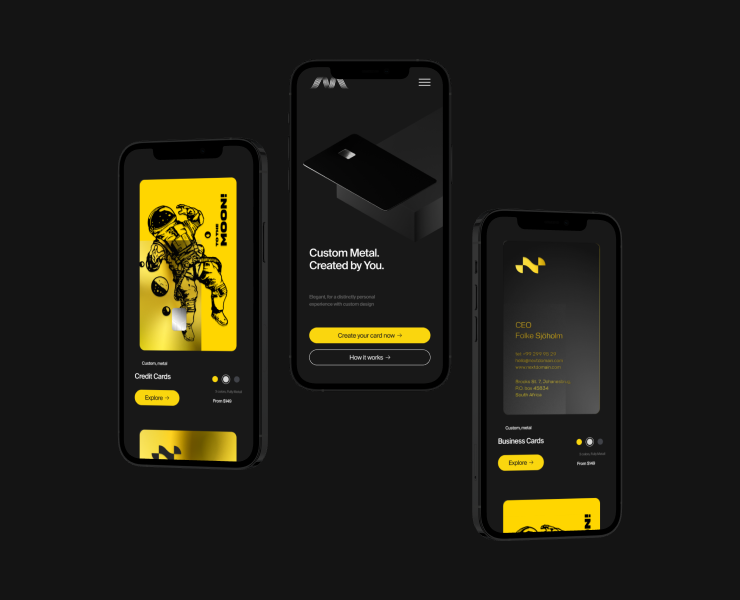 Metal Credit Card Co. | Website development — Интерфейсы, Иллюстрация на Dprofile