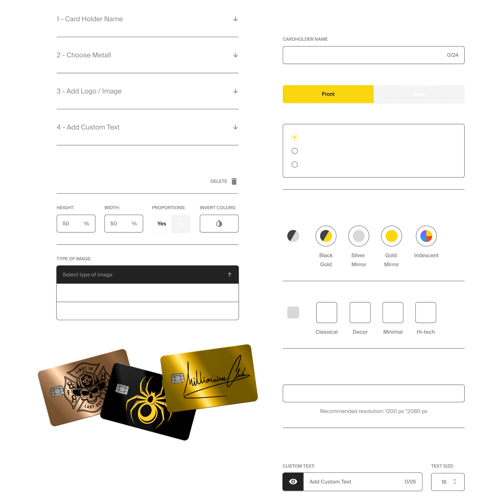 Metal Credit Card Co. | Website development — Изображение №7 — Интерфейсы, Иллюстрация на Dprofile
