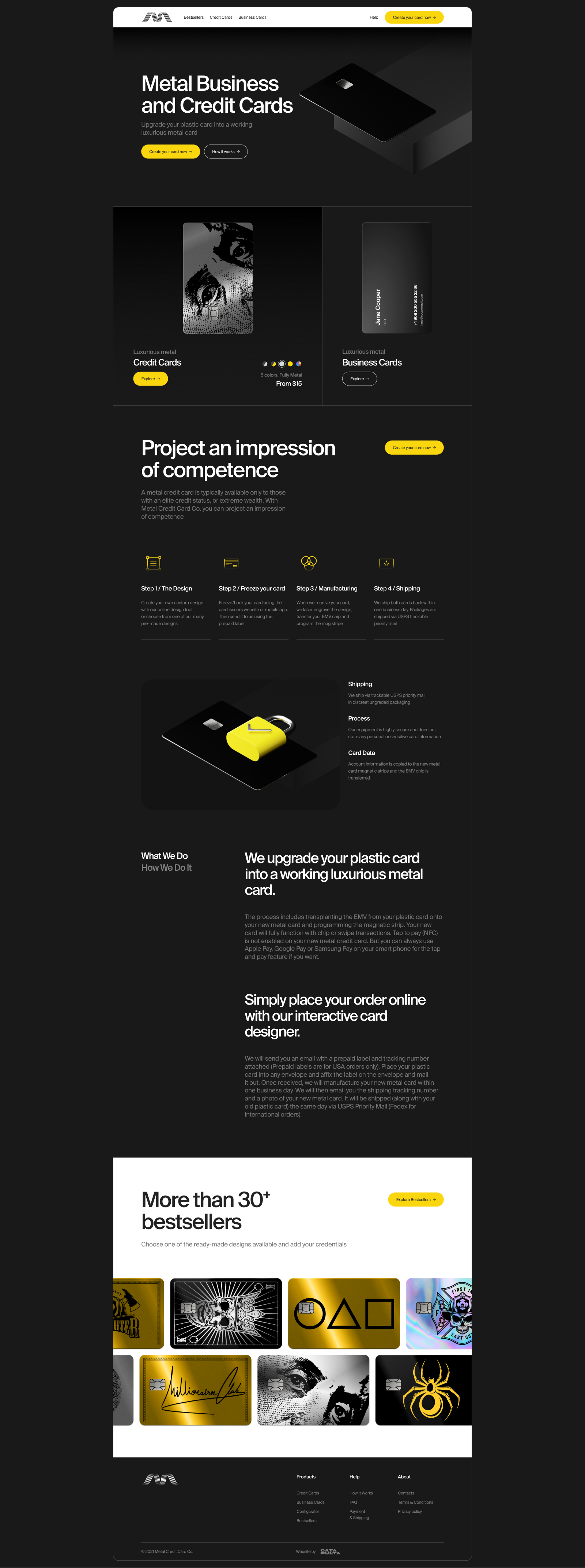 Metal Credit Card Co. | Website development — Изображение №3 — Интерфейсы, Иллюстрация на Dprofile