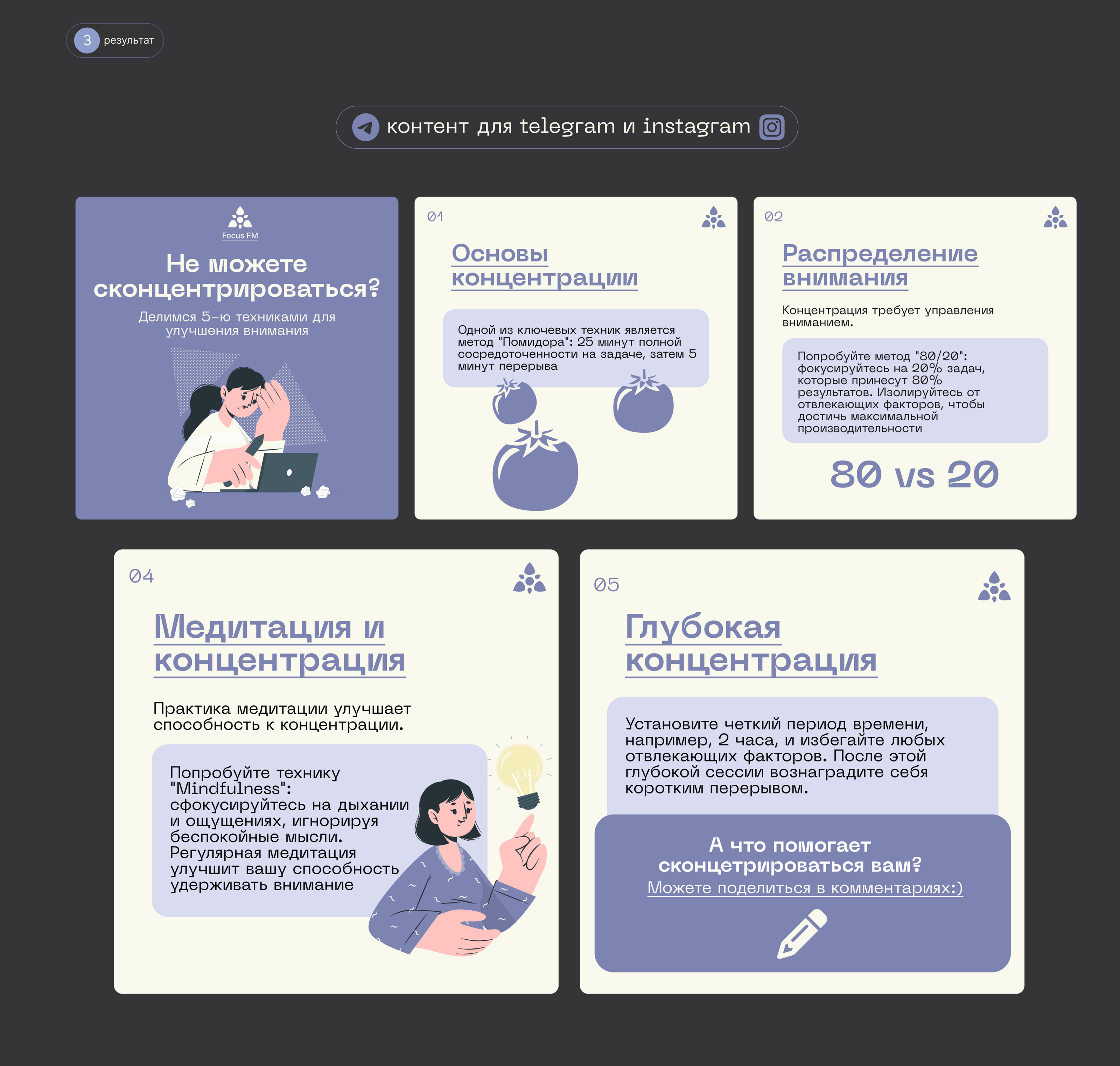 Оформление контента Telegram, Instagram — Изображение №4 — Графика, Маркетинг на Dprofile