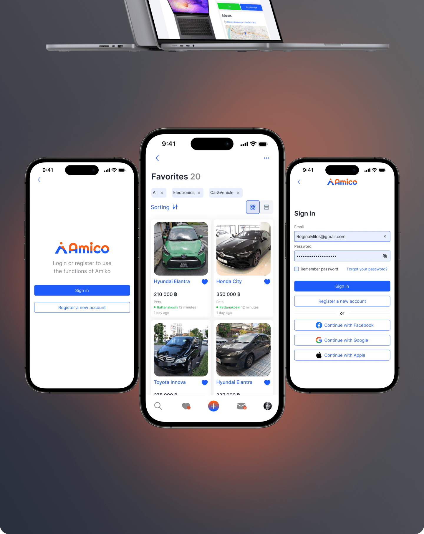 Amico - Mobile App & Website | Branding — Изображение №8 — Интерфейсы, Брендинг на Dprofile