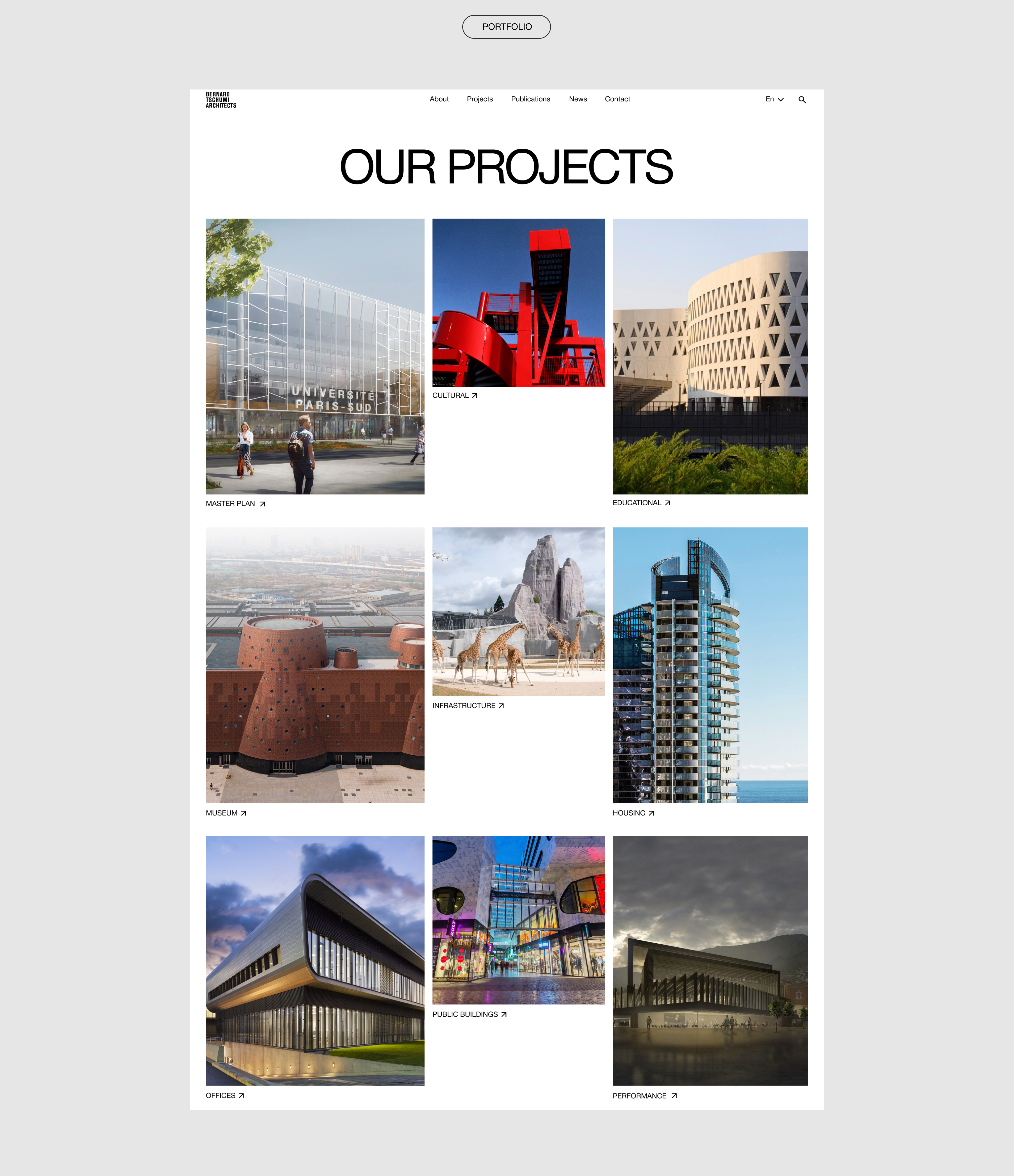 Bernard Tschumi Architects/ Corporate website/ Redesign — Изображение №6 — Интерфейсы на Dprofile
