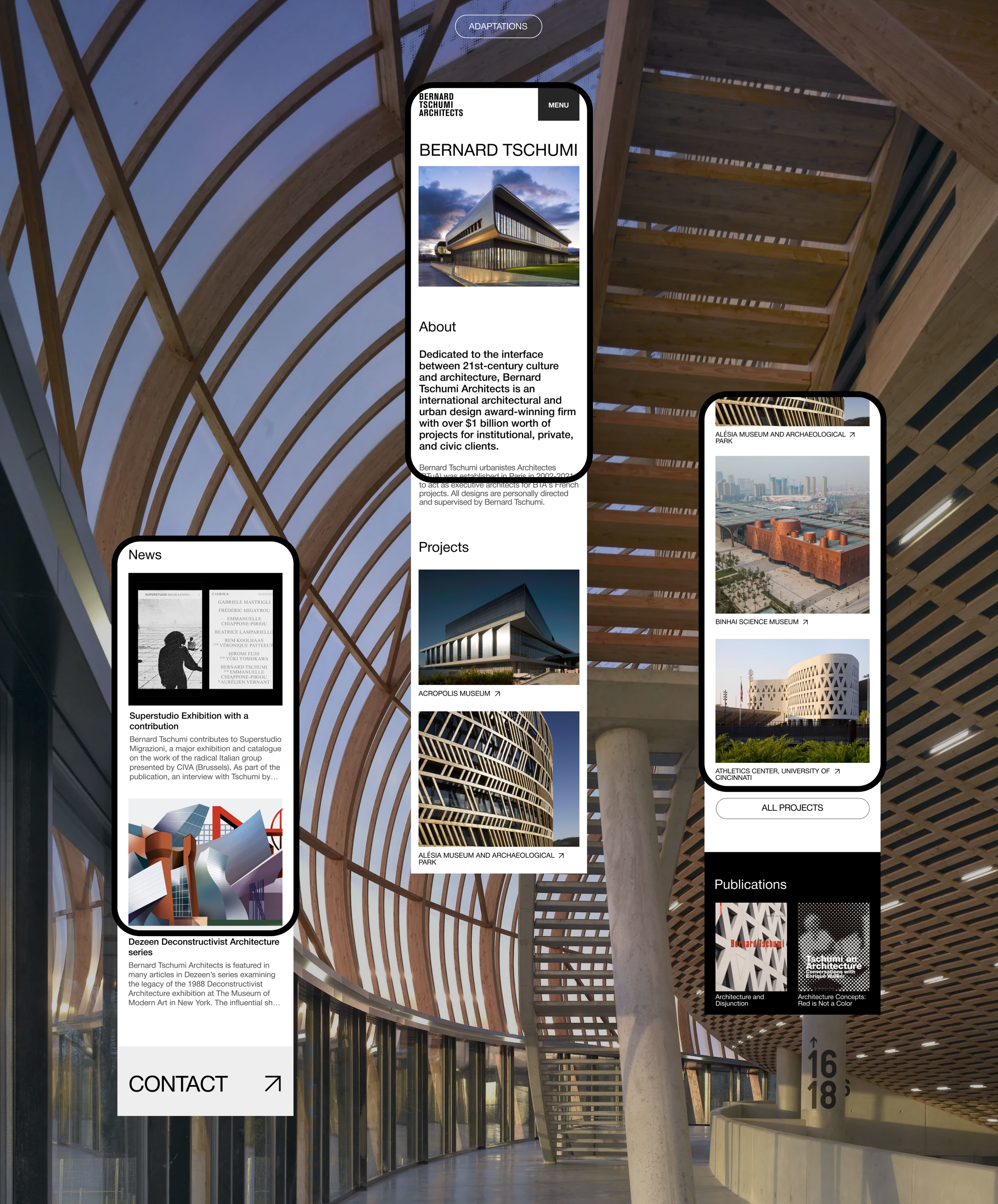 Bernard Tschumi Architects/ Corporate website/ Redesign — Изображение №3 — Интерфейсы на Dprofile