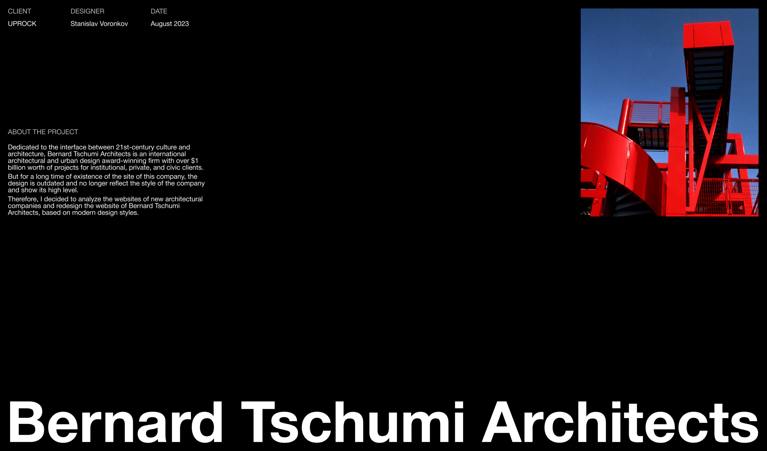 Bernard Tschumi Architects/ Corporate website/ Redesign — Изображение №1 — Интерфейсы на Dprofile