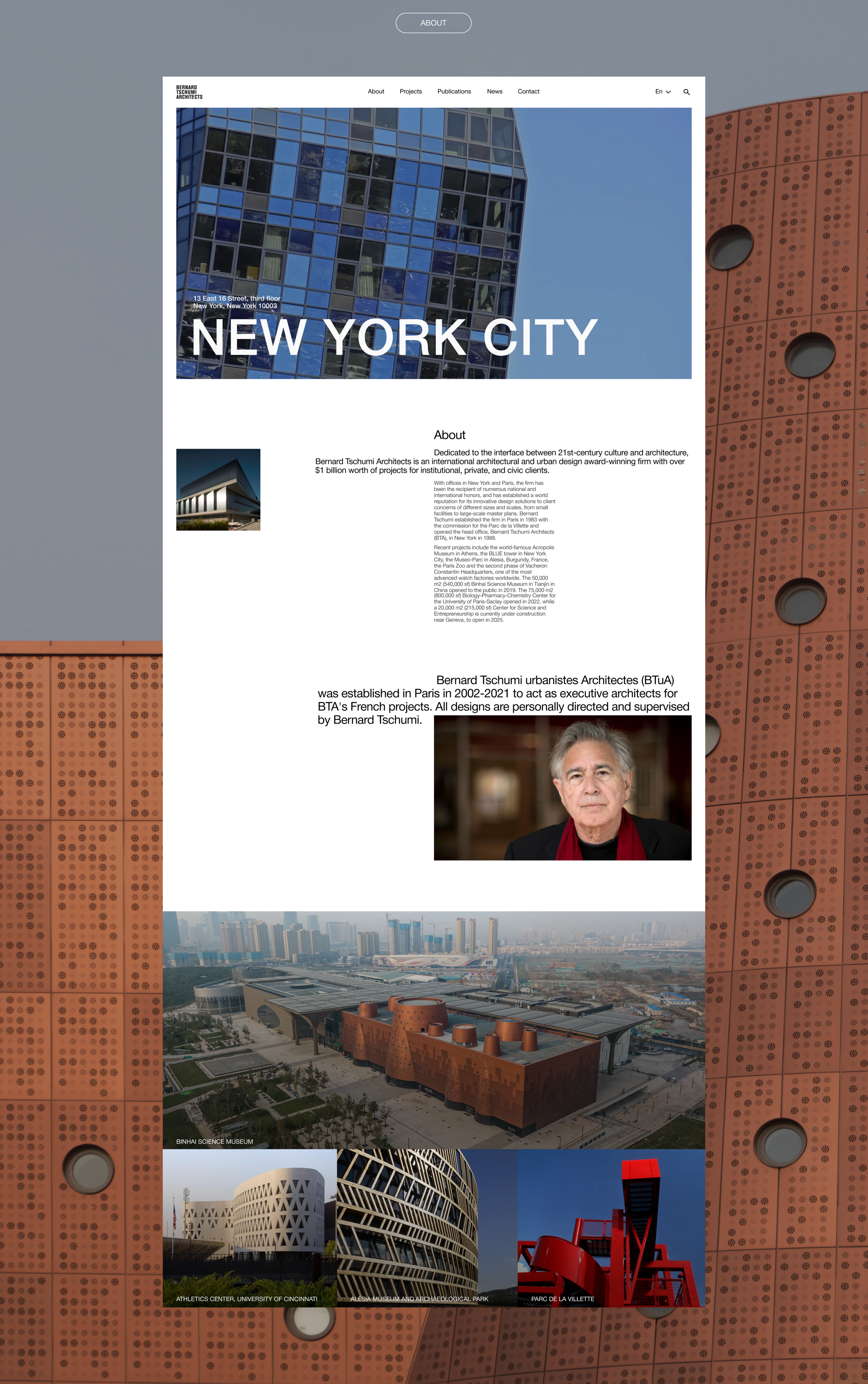 Bernard Tschumi Architects/ Corporate website/ Redesign — Изображение №9 — Интерфейсы на Dprofile