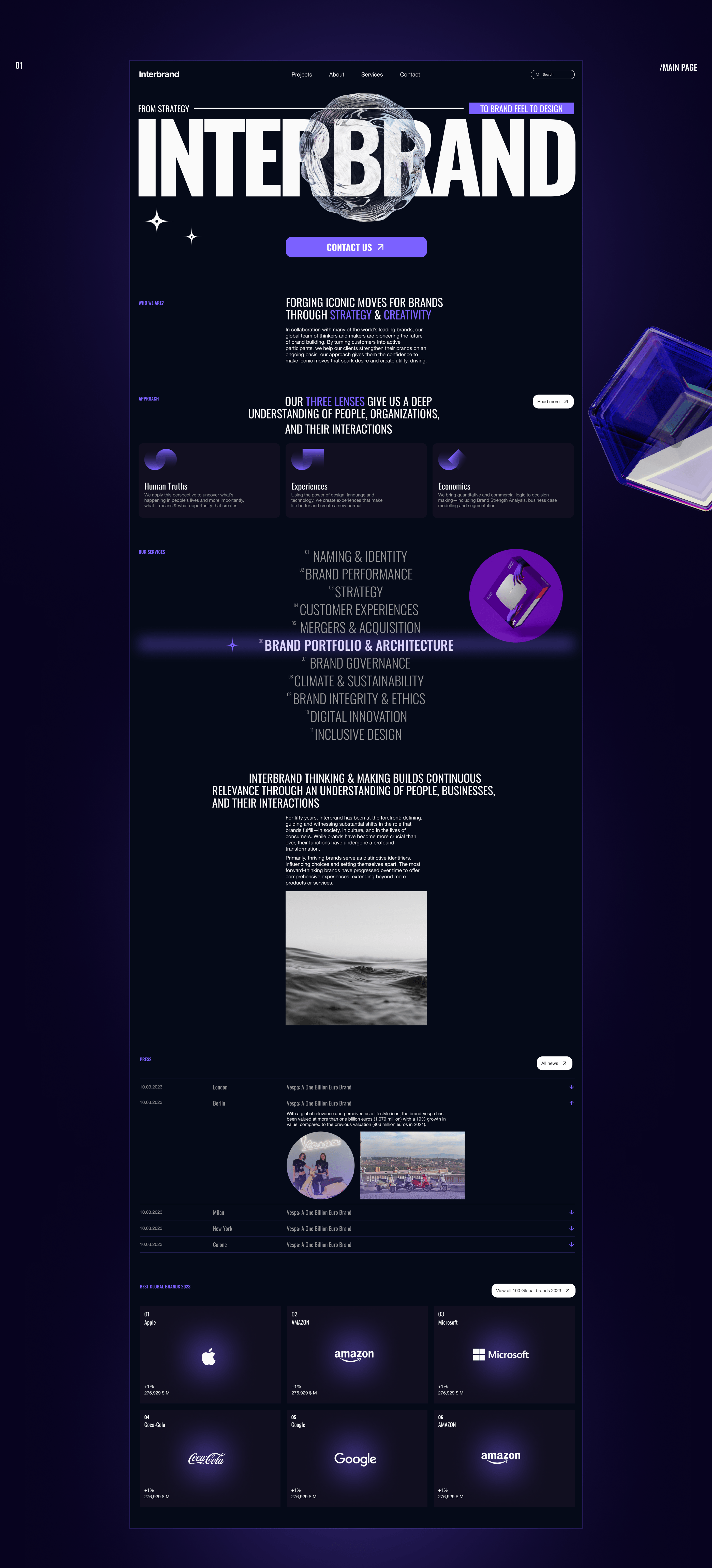 Interbrand- agency | Redesign concept — Изображение №2 — Интерфейсы, Брендинг на Dprofile