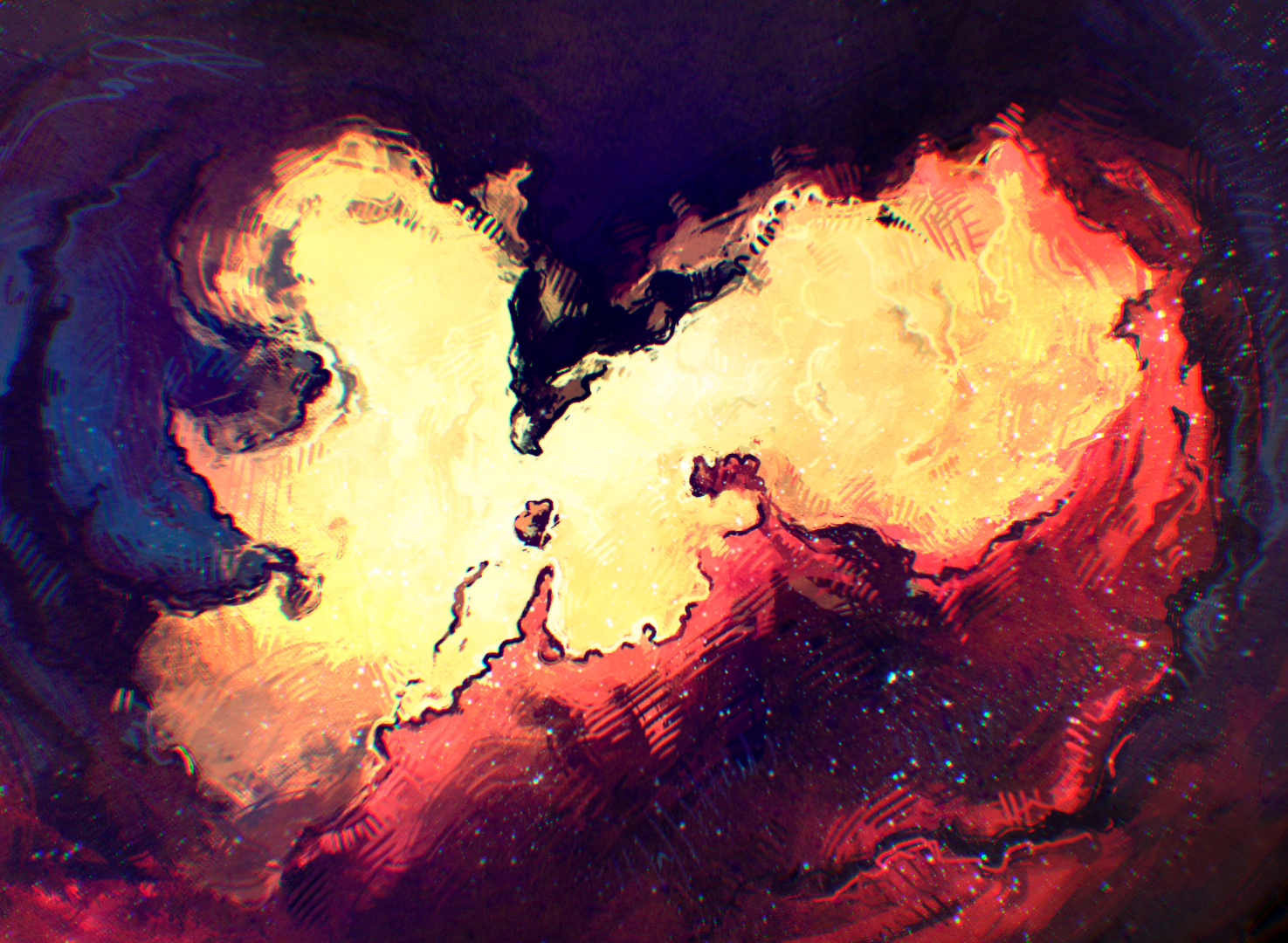 ТУМАННОСТИ "ОРЁЛ" и "СЕРДЦЕ" :: Космическая иллюстрация — Изображение №3 — Иллюстрация на Dprofile