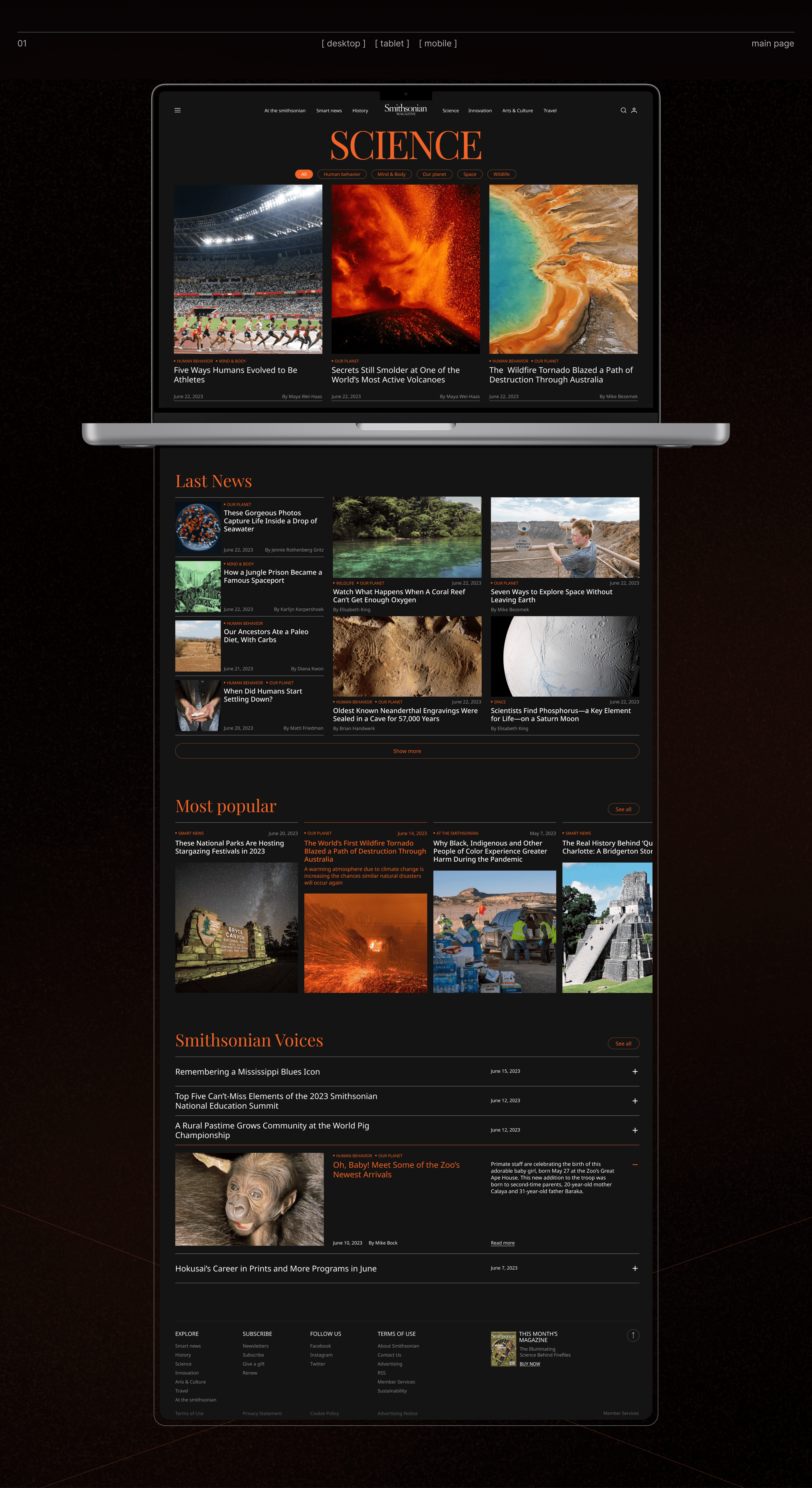 Smithsonian Magazine | Redesign news site — Изображение №2 — Интерфейсы, Графика на Dprofile