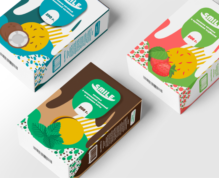 Упаковка печенья "SMILE" — Иллюстрация, Маркетинг на Dprofile