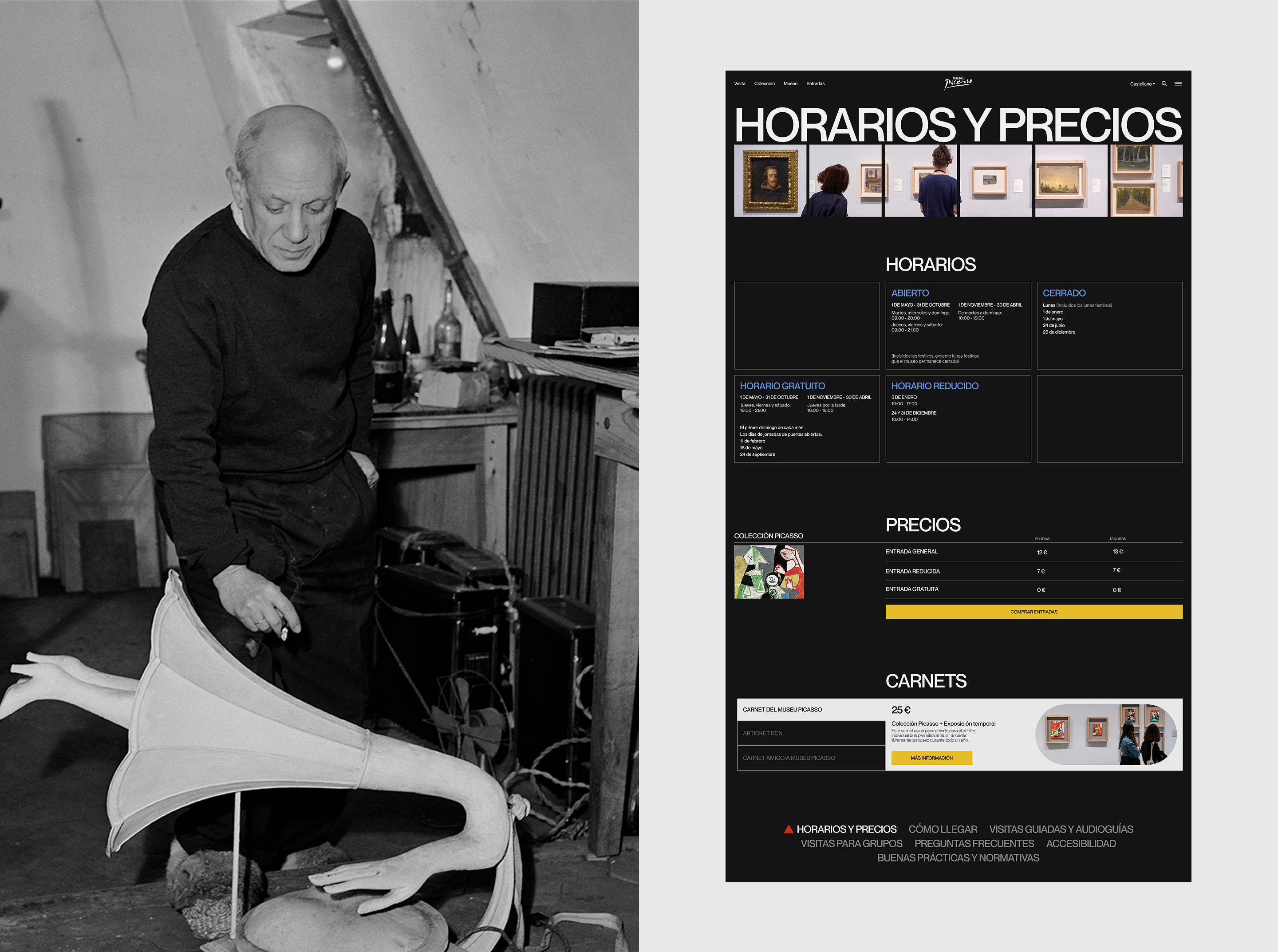 PICASSO MUSEUM | WEBSITE CONCEPT — Изображение №12 — Интерфейсы, Графика на Dprofile