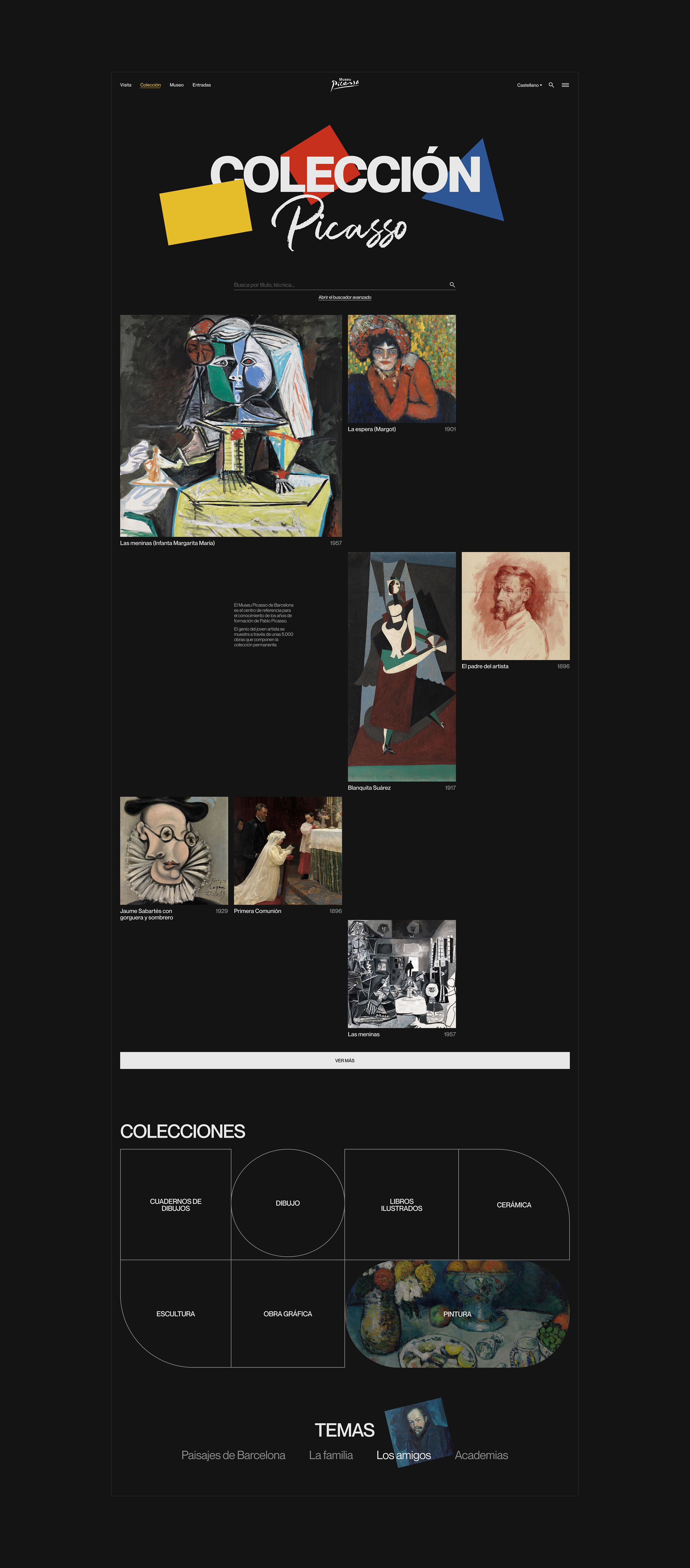 PICASSO MUSEUM | WEBSITE CONCEPT — Изображение №5 — Интерфейсы, Графика на Dprofile