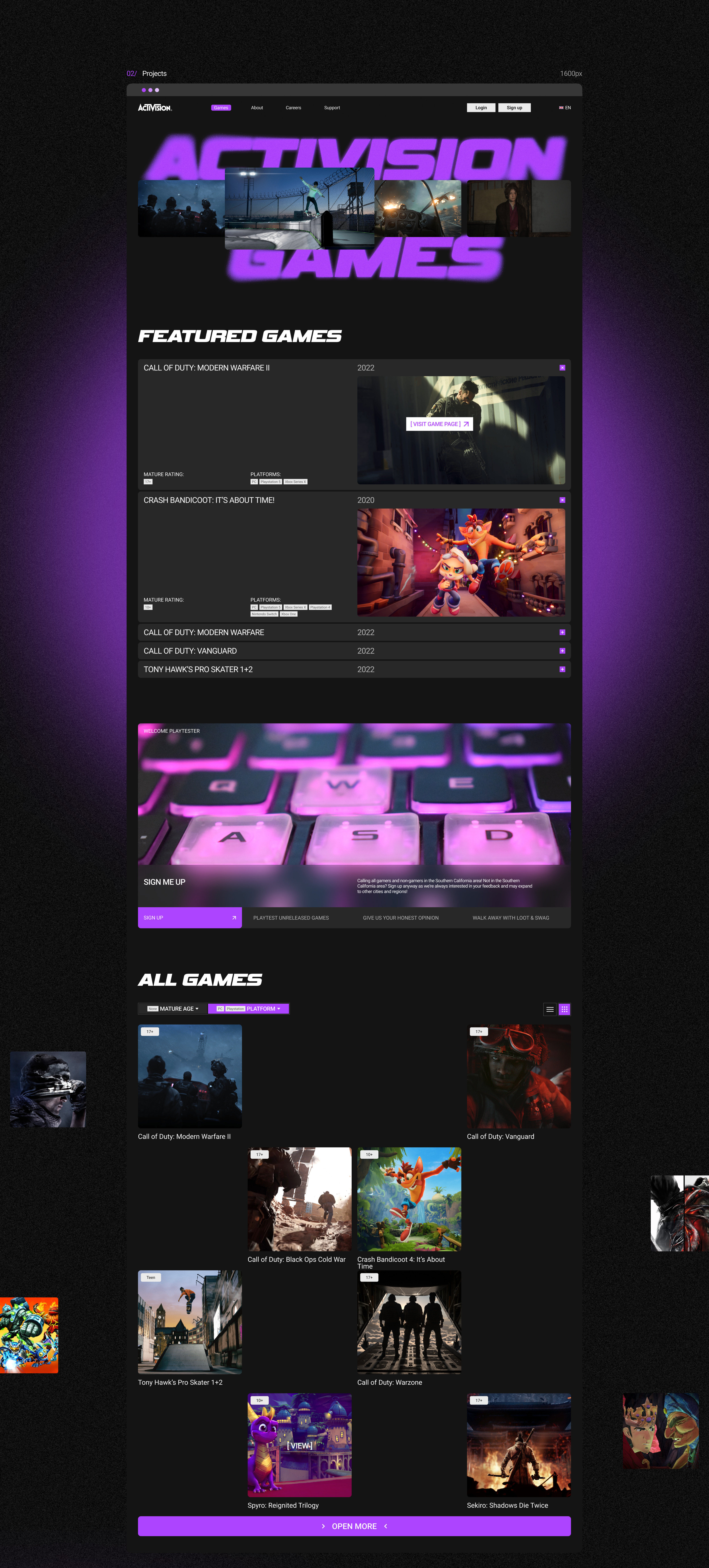 Activision Corporate Website Redesign — Изображение №4 — Интерфейсы, Графика на Dprofile
