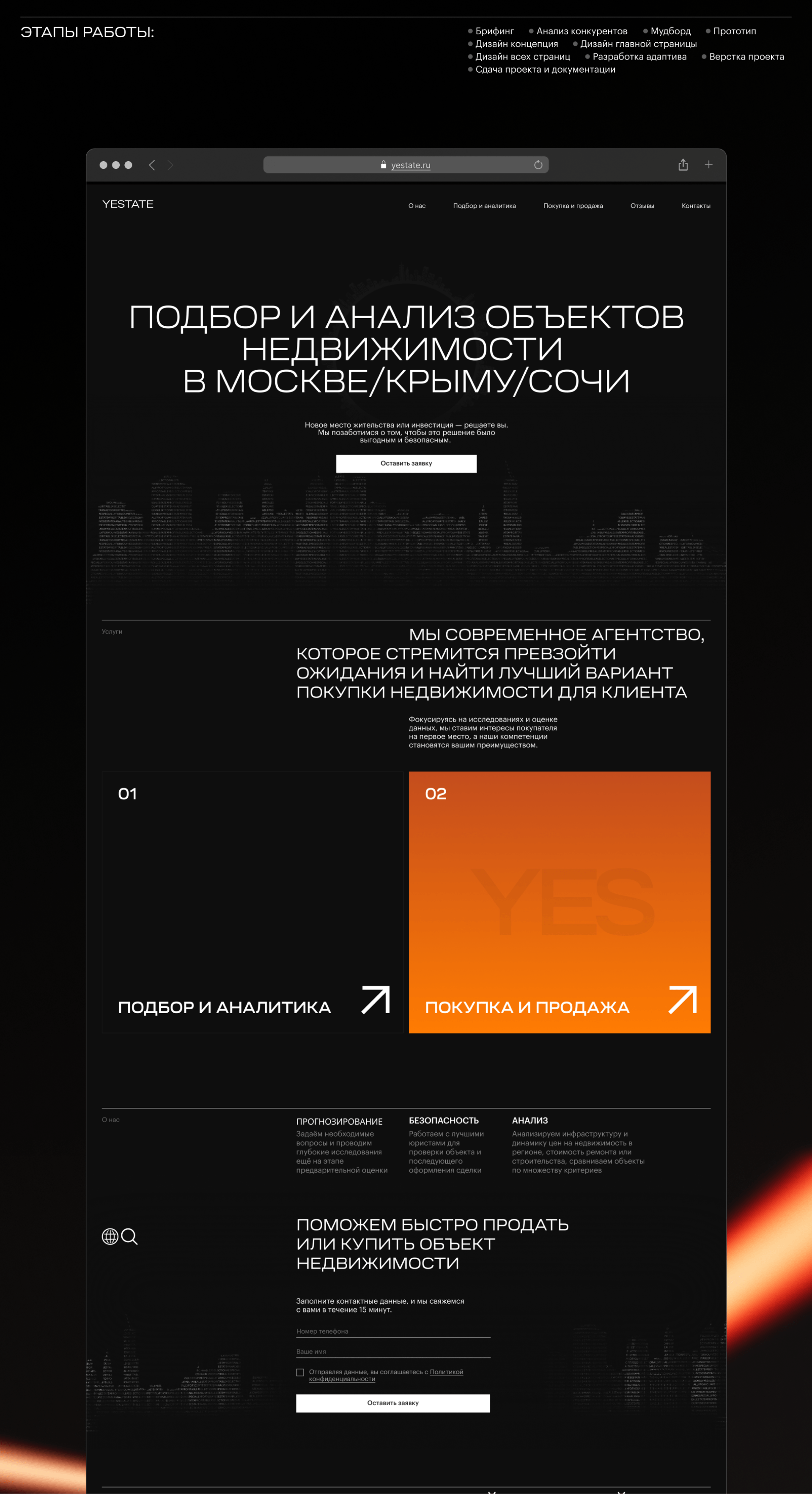 Yestate Corporate website — Изображение №2 — Интерфейсы на Dprofile