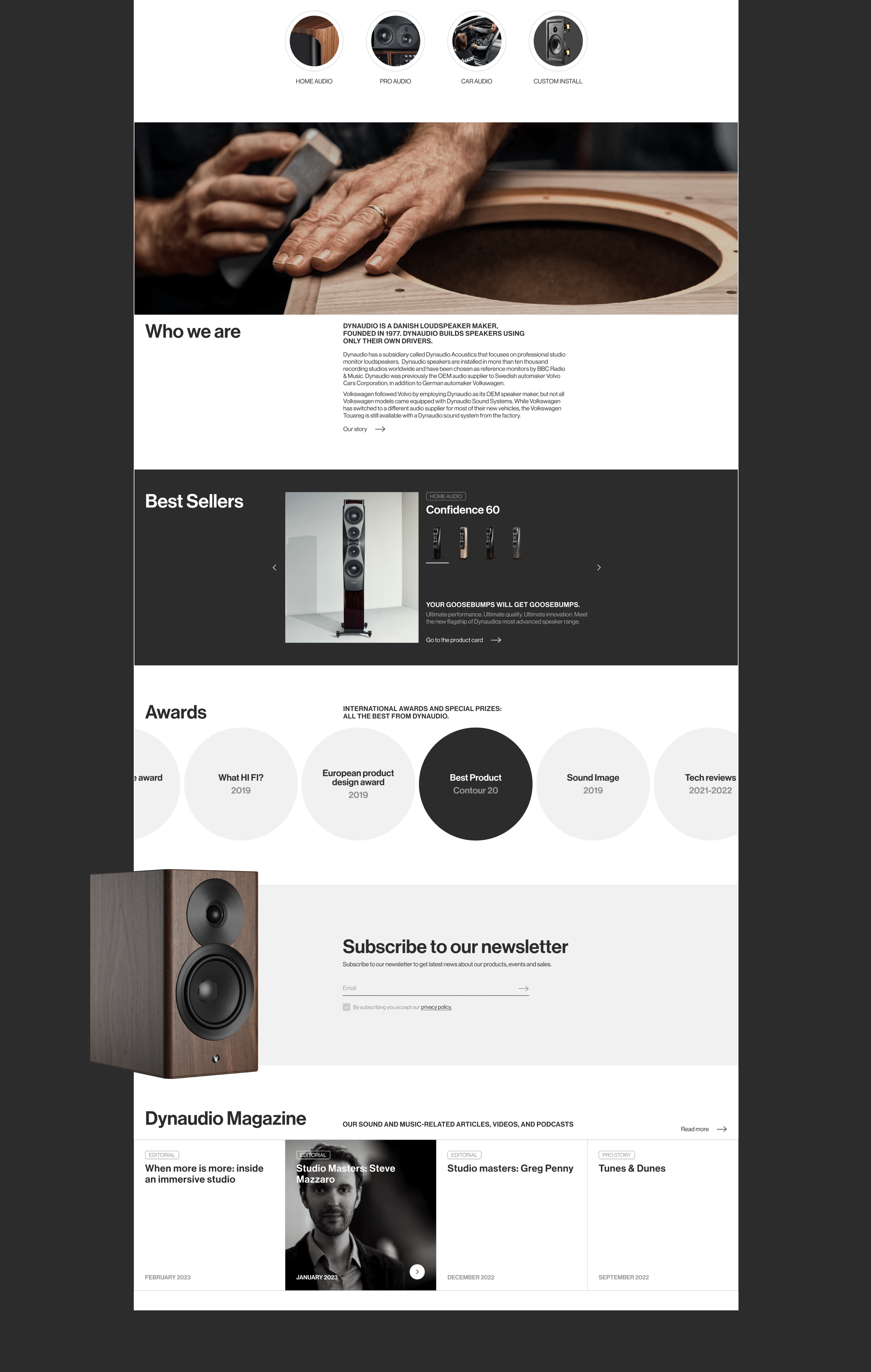 Dynaudio. Website redesign concept — Изображение №3 — Интерфейсы на Dprofile