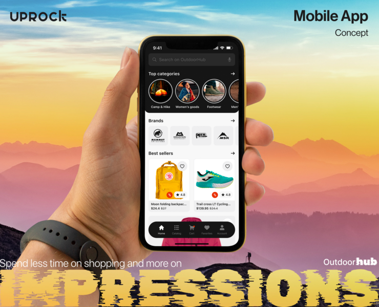 OutdoorHub. Mobile App Concept на Dprofile