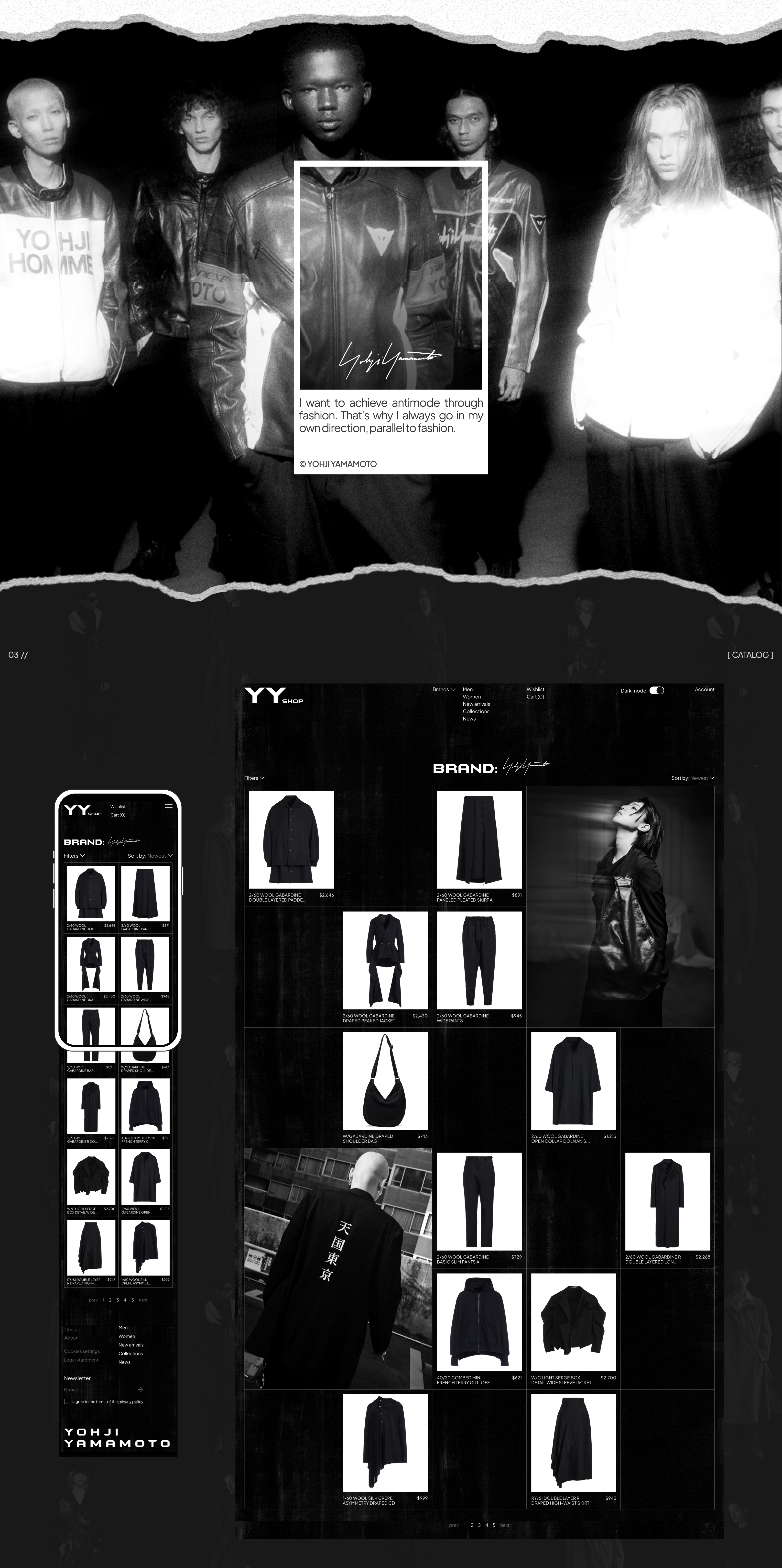 Yohji Yamamoto Shop | E-commerce — Изображение №4 — Интерфейсы на Dprofile