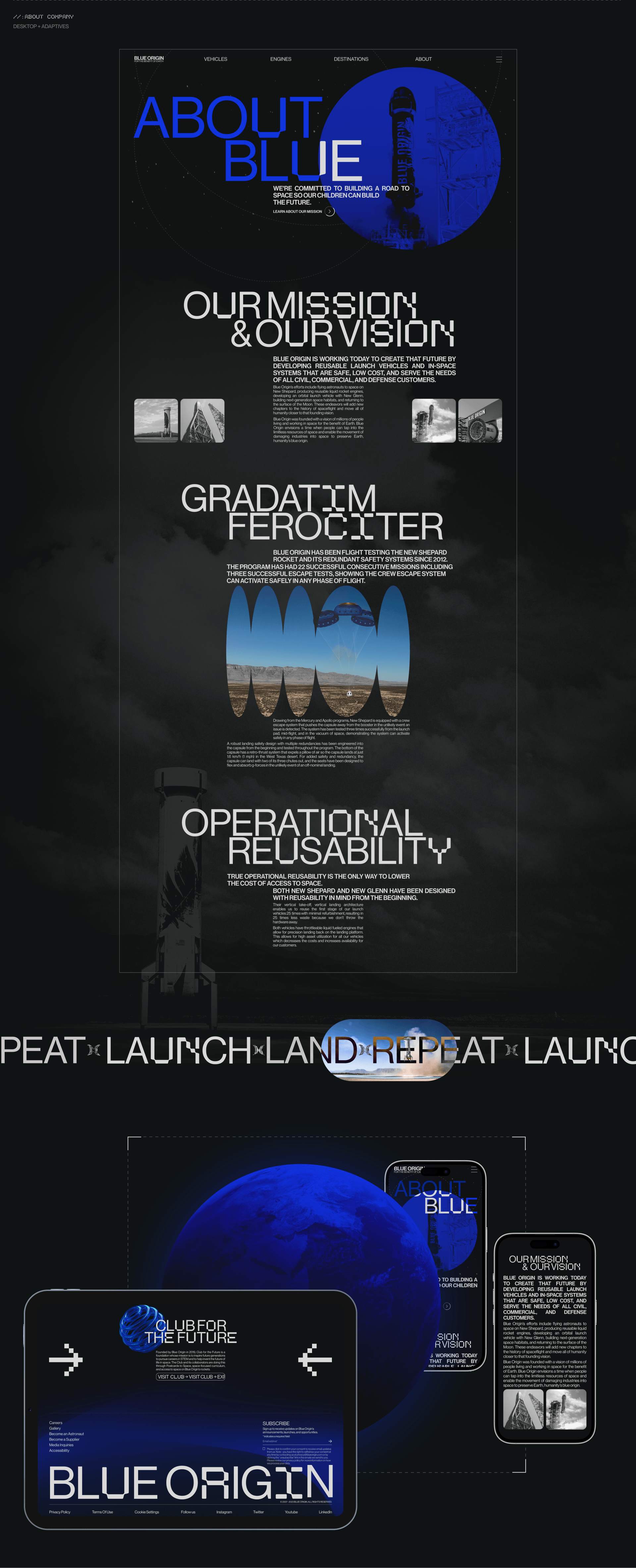 BLUE ORIGIN | Corporate Redesign concept — Изображение №9 — Интерфейсы на Dprofile
