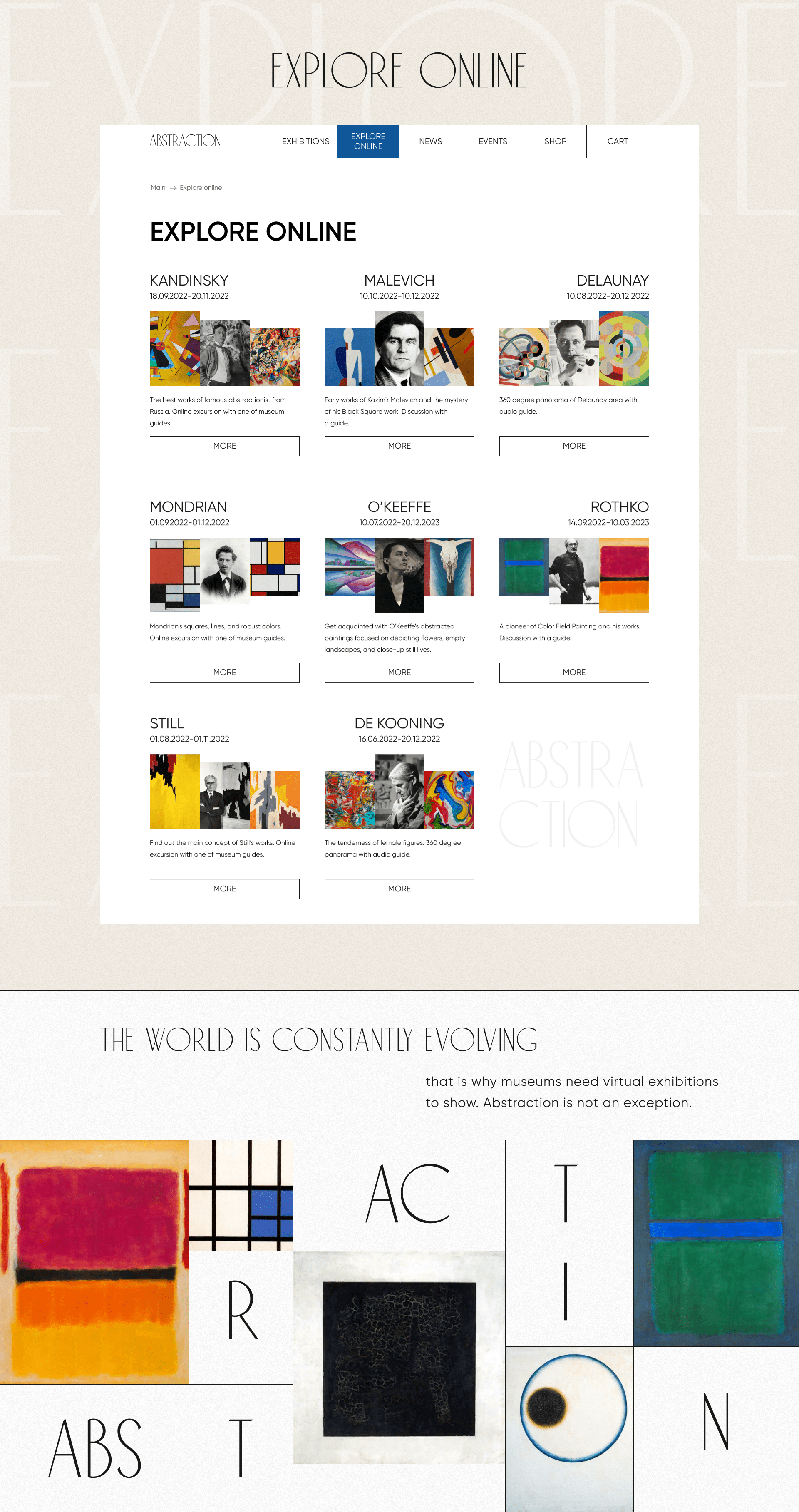 Site for museum of Abstract Art — Изображение №5 — Интерфейсы на Dprofile