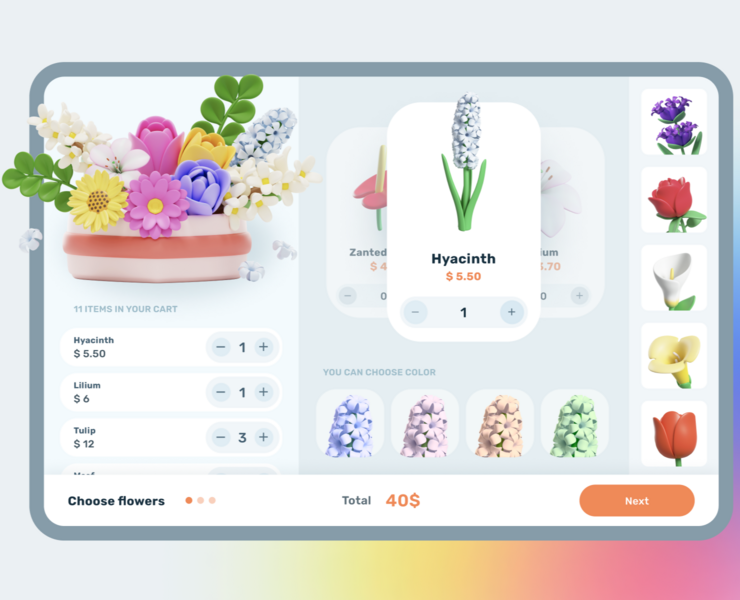 Flower shop terminal — Интерфейсы на Dprofile