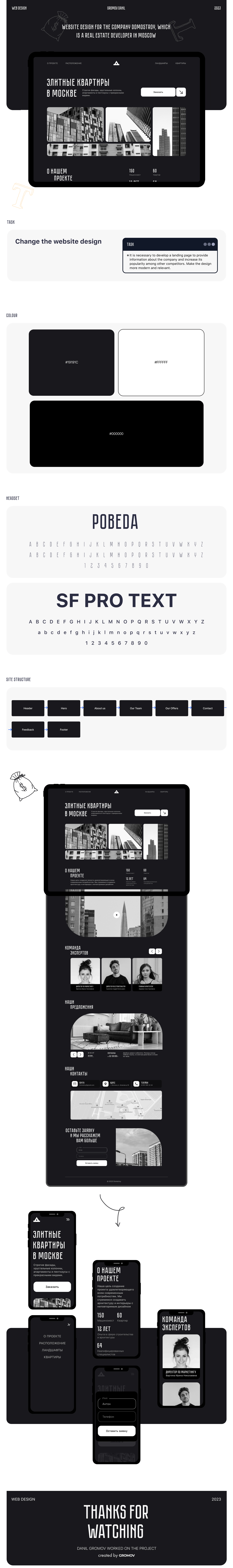 Landing page for a real estate developer from Moscow — Изображение №1 — Интерфейсы на Dprofile