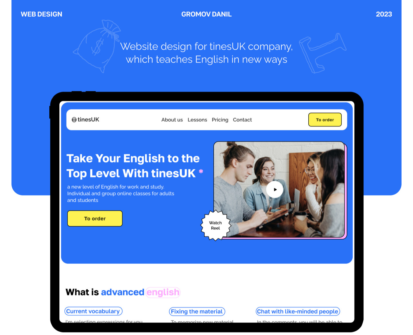 Дизайн веб-сайта для курсов по английскому языку — Интерфейсы на Dprofile