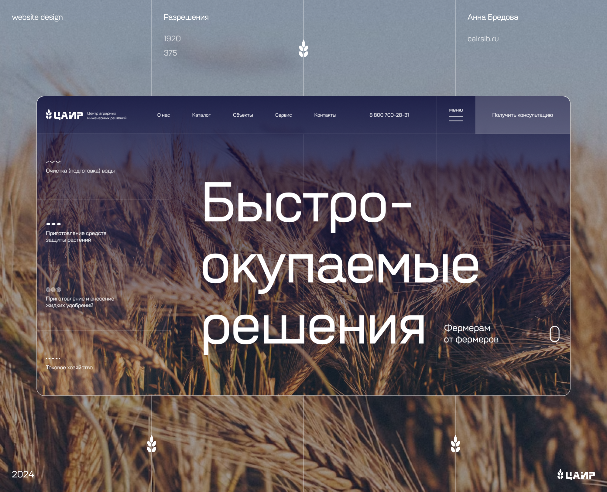 ЦАИР | Корпоративный сайт — Интерфейсы на Dprofile