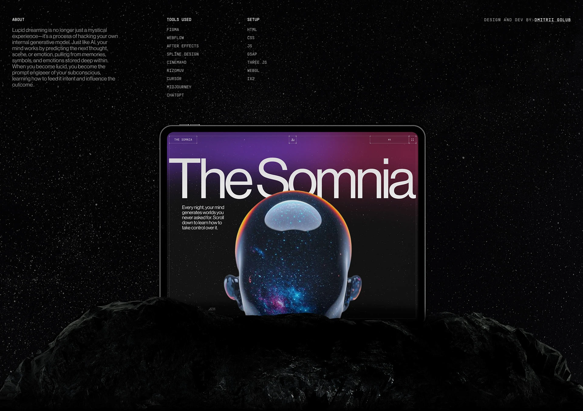 The Somnia - Website — Изображение №1 — Интерфейсы на Dprofile