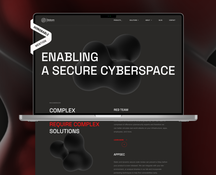 OCKOM. Simplifying Cybersecurity. For You — Интерфейсы, 3D на Dprofile
