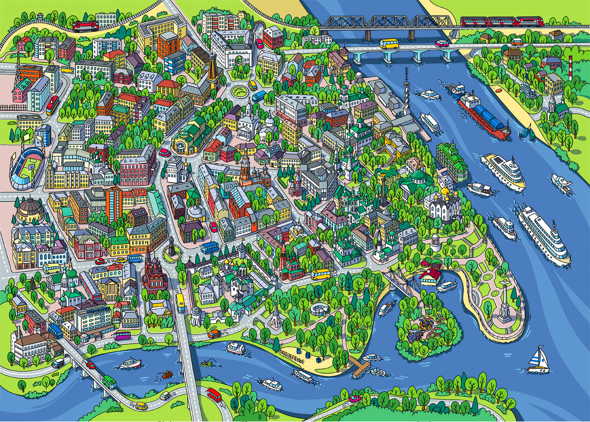 Ярославль. Деревянный пазл. — Изображение №2 — Иллюстрация, Графика на Dprofile