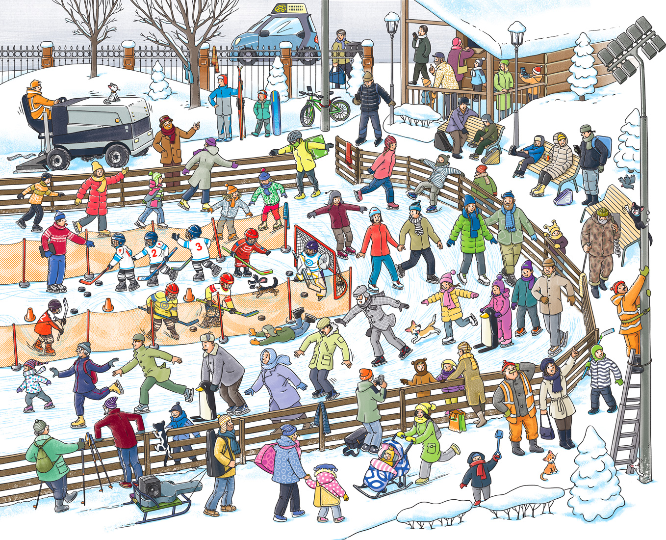 Виммельбух «Зима пришла» — Изображение №5 — Иллюстрация, Графика на Dprofile