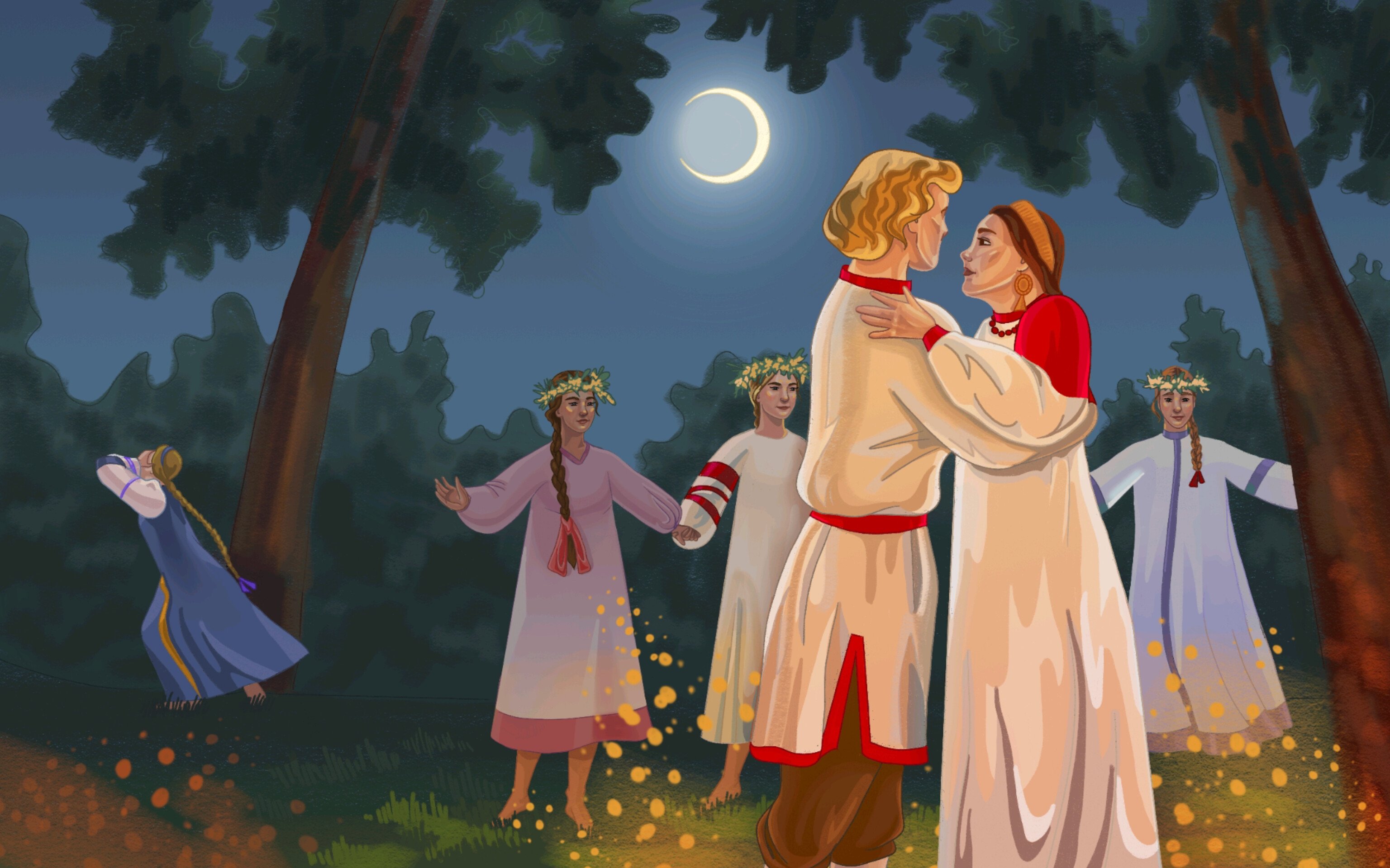 Обложка и серия иллюстраций. Островский "Снегурочка" — Изображение №6 — Иллюстрация, Графика на Dprofile