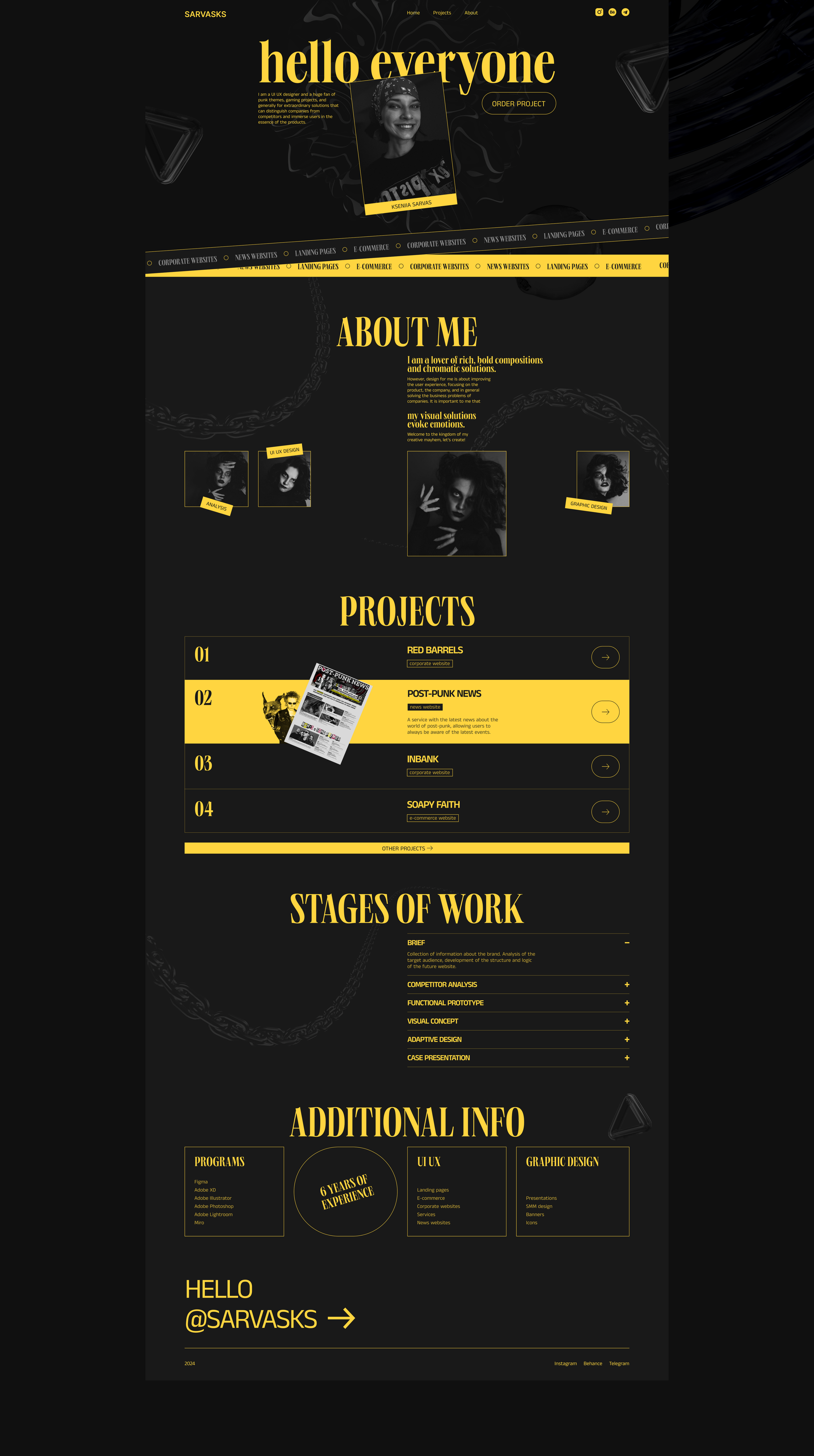 PERSONAL PORTFOLIO WEBSITE UI UX — Изображение №2 — Брендинг, Интерфейсы на Dprofile